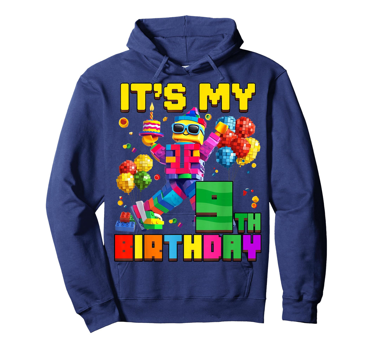 Its My 9th Ninth Birthday Building Brick 9 Years Old Boys T-Shirt