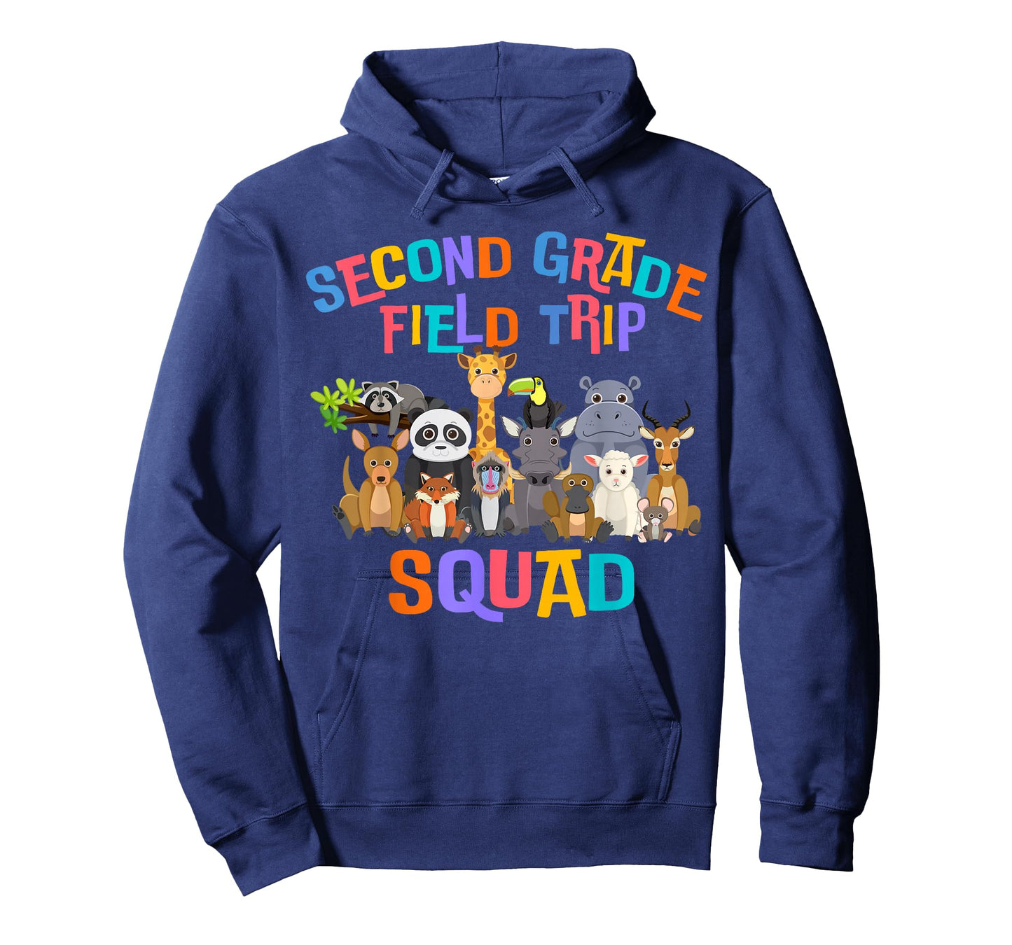 2nd Second Grade Field Day Trip Squad 2025 Funny Zoo Animal T-Shirt