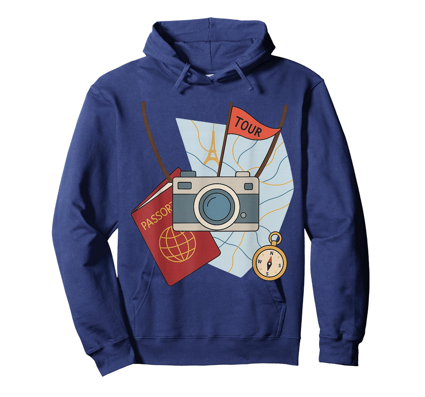 Funny Tourist Spirit Day Look with Camera and Map T-Shirt