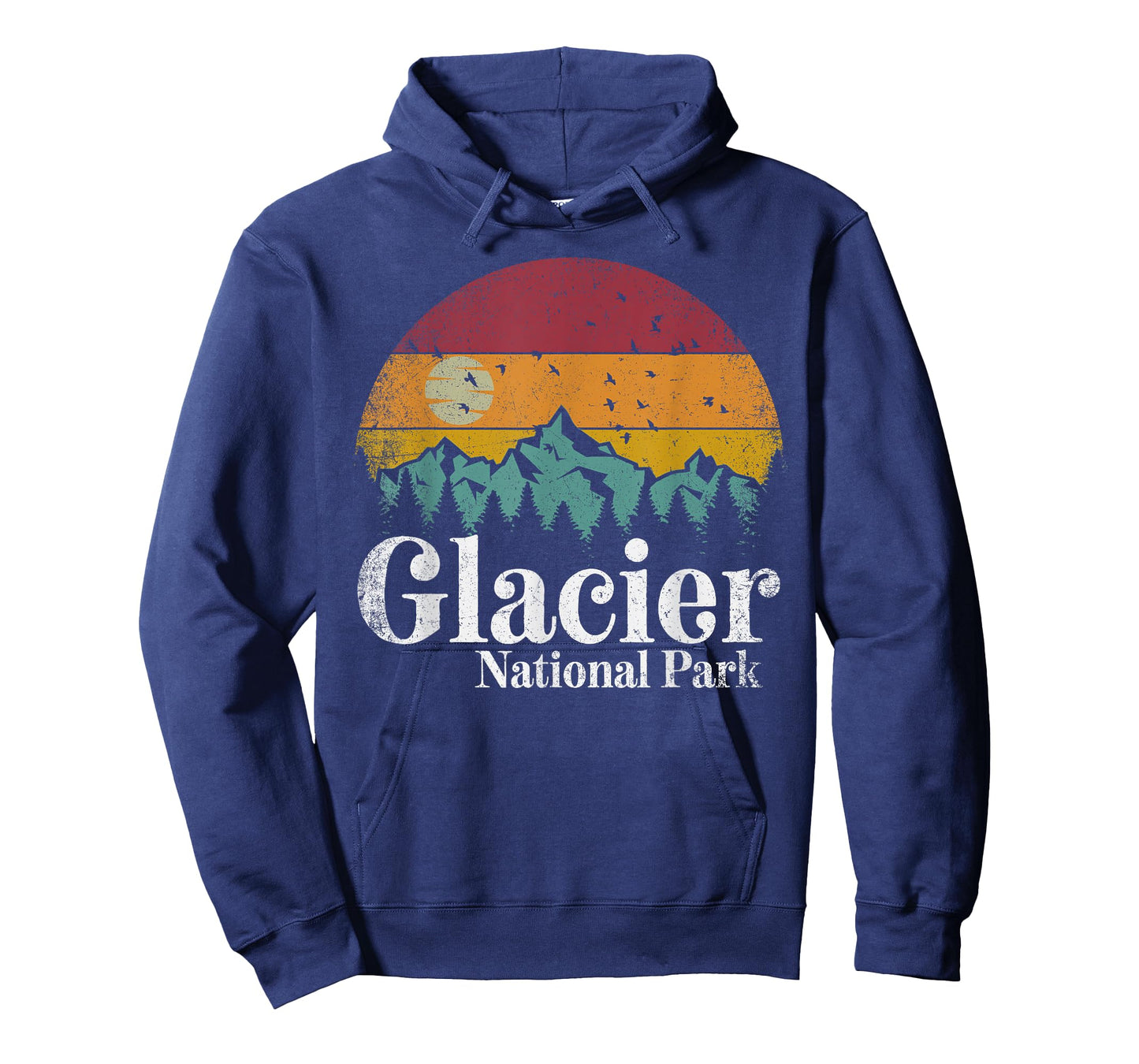 Glacier National Park Mountains Retro Hiking Camping Gift T-Shirt