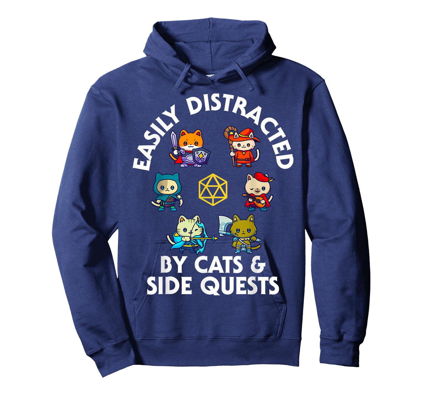 RPG Gamer Cats Side Quest Funny Nerd ADHD Cat Men Women Kids T-Shirt