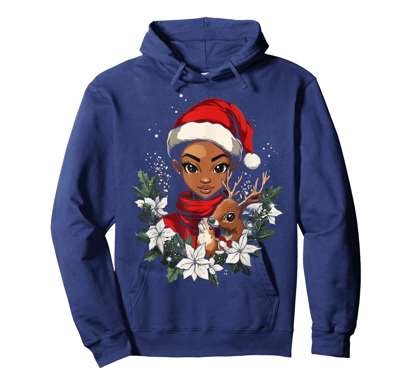 Christmas Black African American Deer Women Kids Girl Xmas T-Shirt