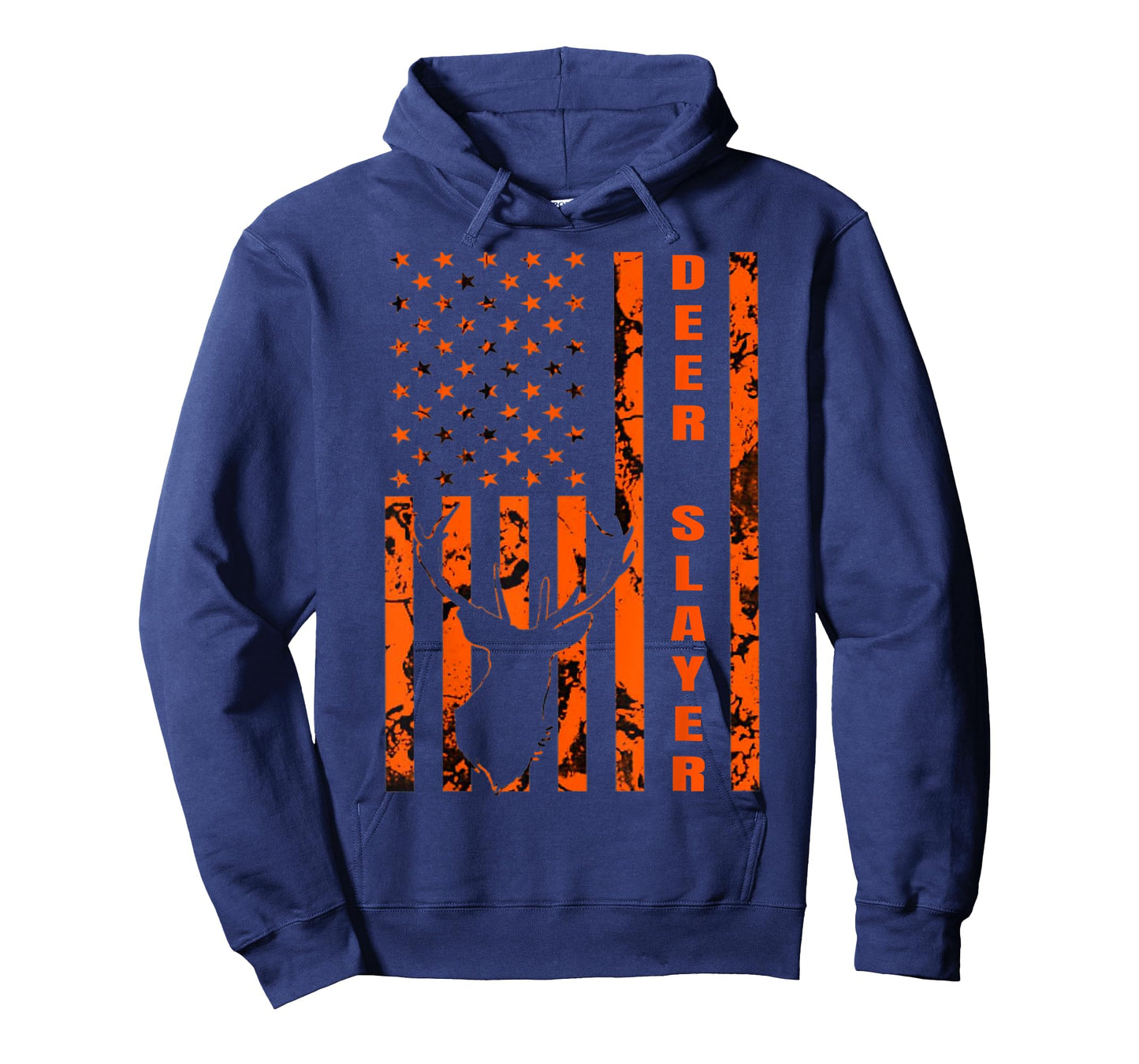 Hunter Orange Camo American Flag Deer Slayer Hunting Lover T-Shirt