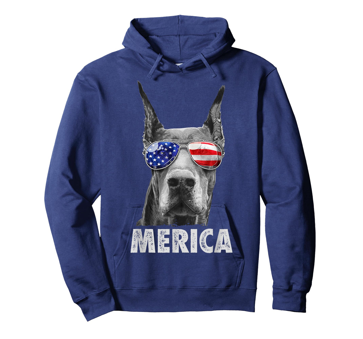 Doberman 4th of July Merica Men American Flag Sunglasses T-Shirt