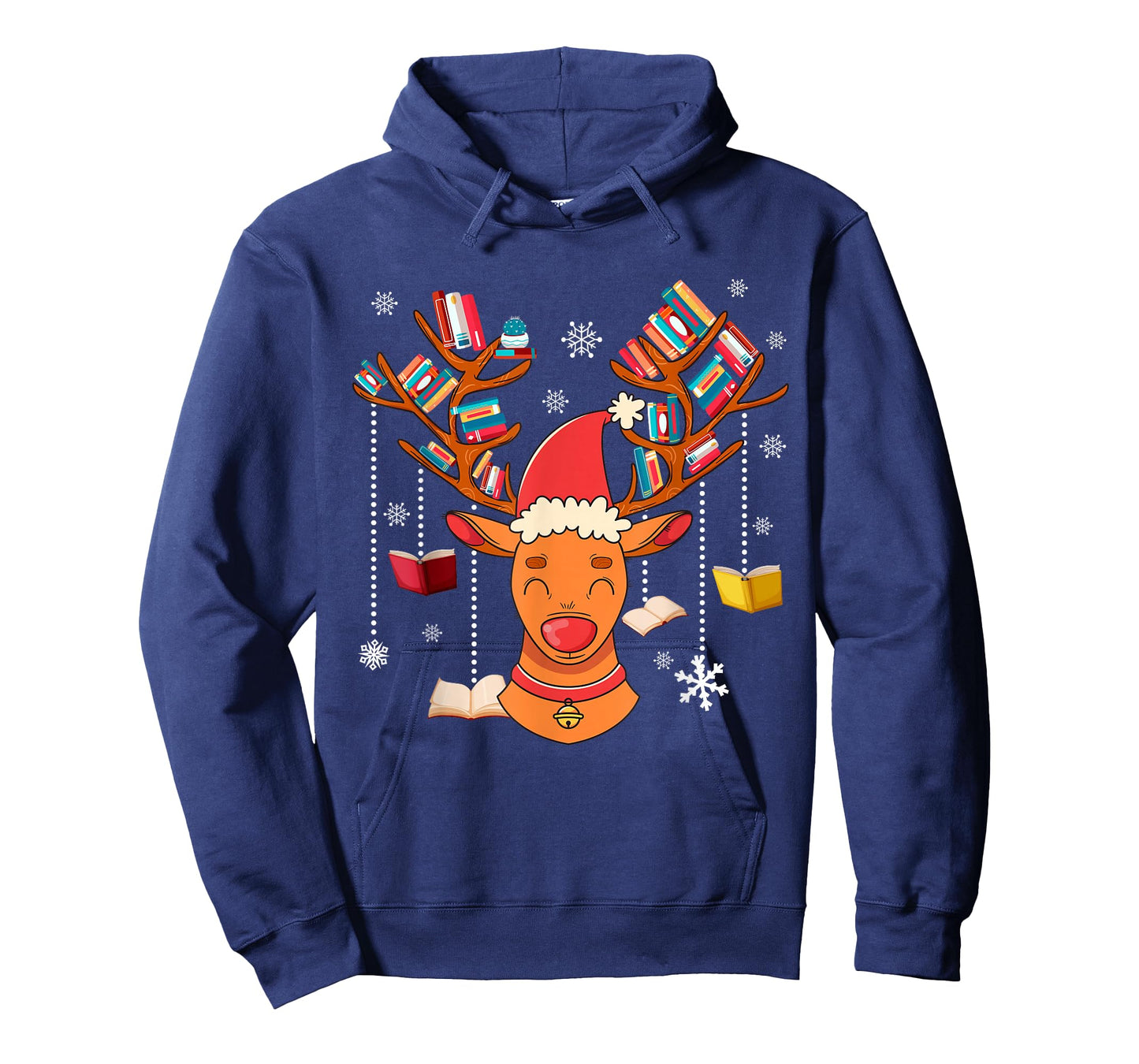 Christmas Librarian Reindeer Xmas Book Teachers Love Reading T-Shirt