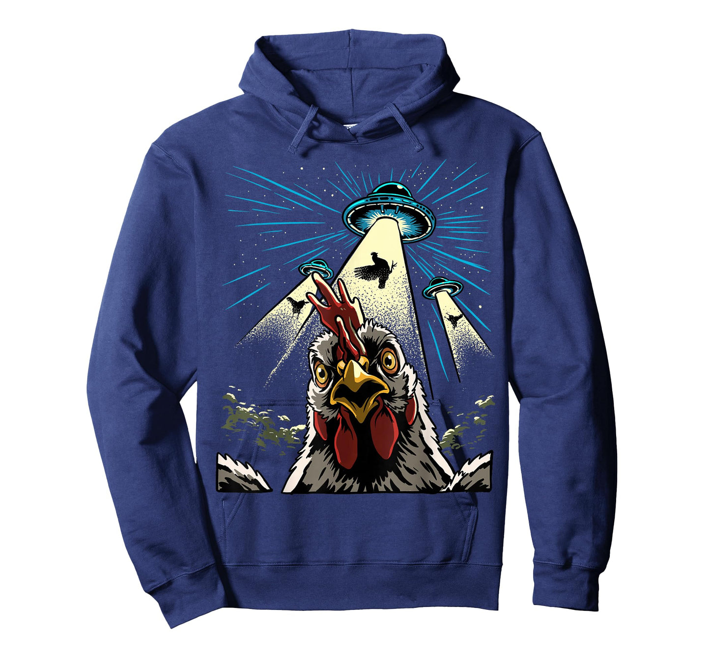 Alien Chicken Rooster UFO Abduction Funny Alien Sci-Fi T-Shirt