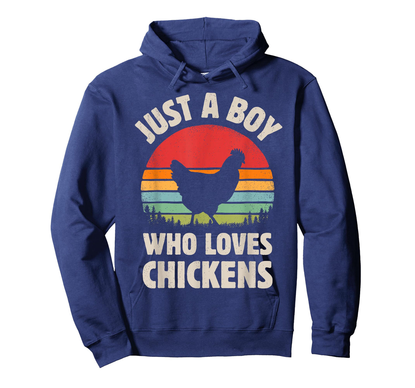 Chicken Just A Boy Who Loves Retro Farm Animal Farmer Sunset T-Shirt