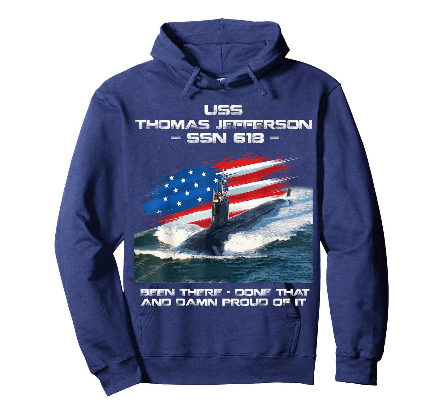 USS Thomas Jefferson SSN-618 American Flag Submarine Veteran T-Shirt for Women Men