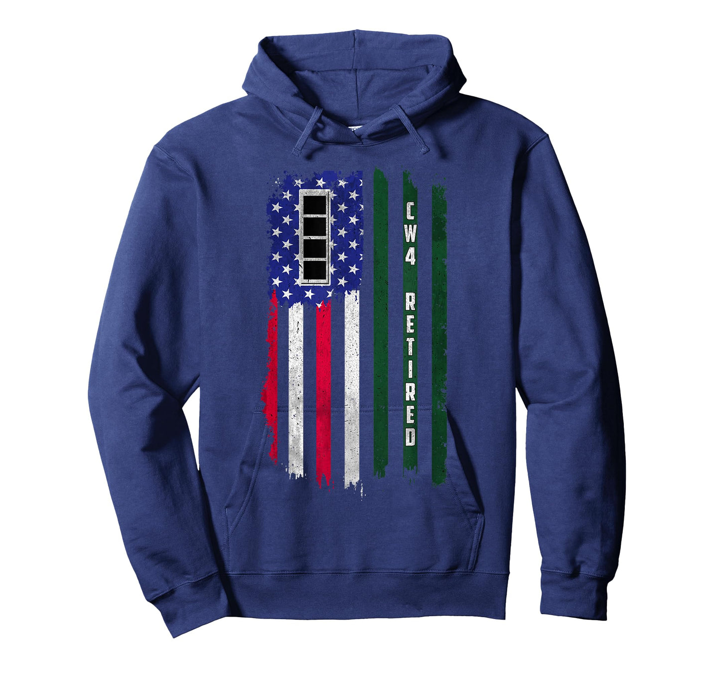 Retired W4 Chief Warrant Officer CW4 Rank American Flag Papa T-Shirt