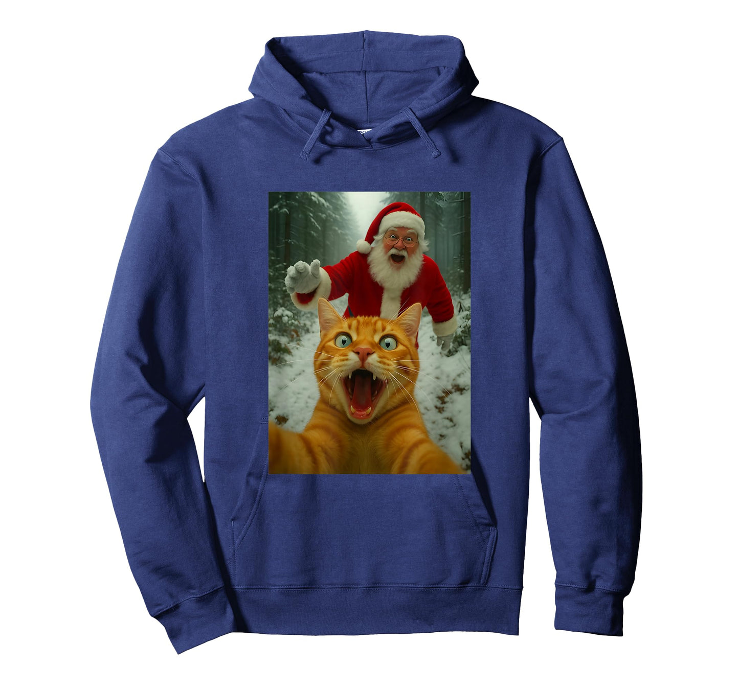 Cat Selfie with Santa Claus - Funny Kitten Christmas Lover T-Shirt