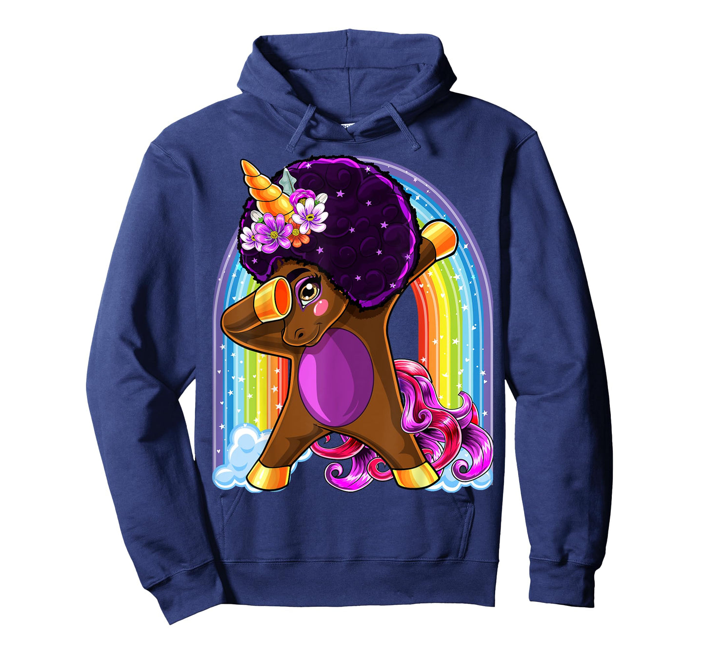 Dabbing Unicorn Afro Natural Hair African American Shirt T-Shirt