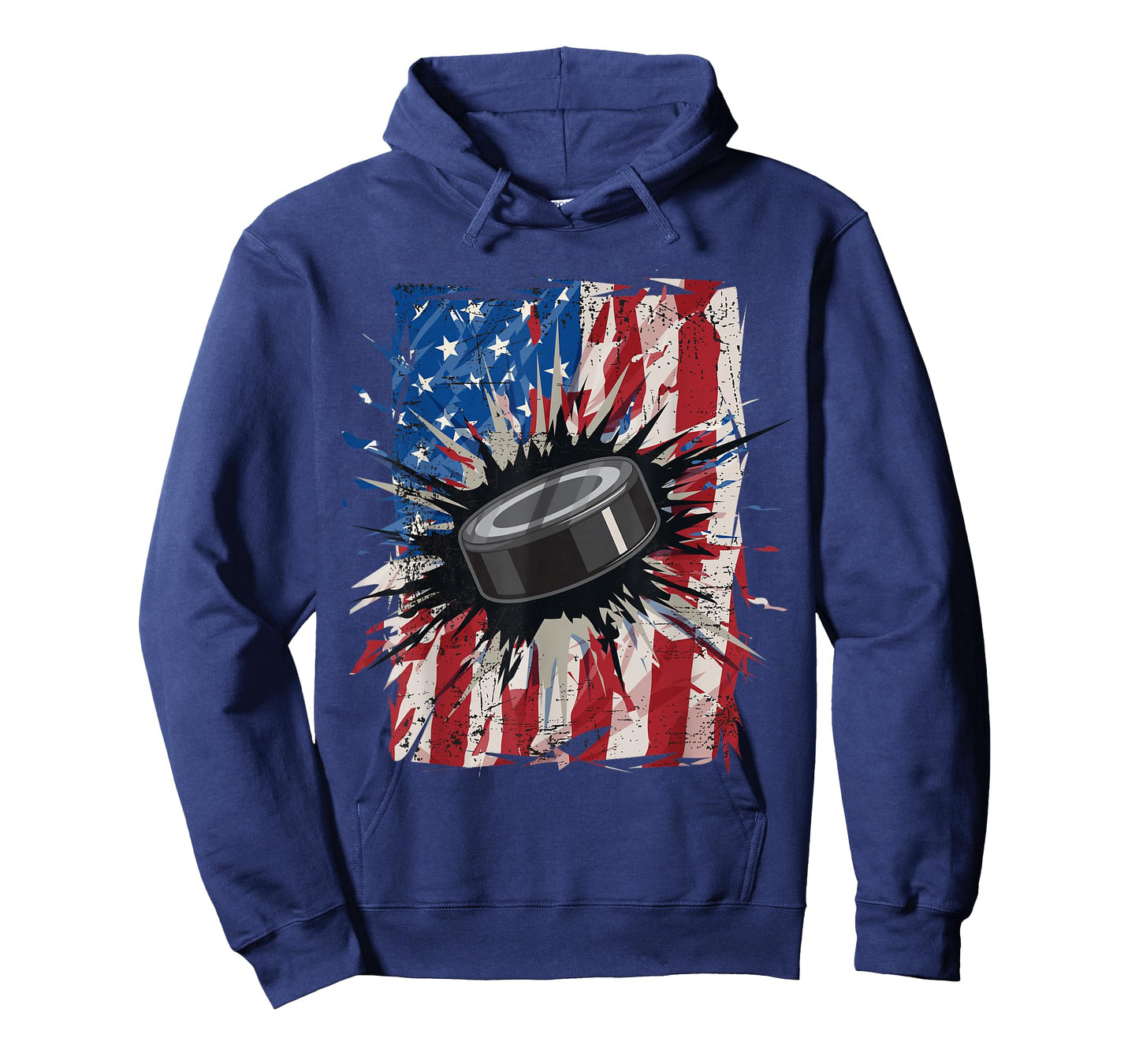 Patriotic Ice Hockey 4th of July Men USA American Flag Boys T-Shirt Small