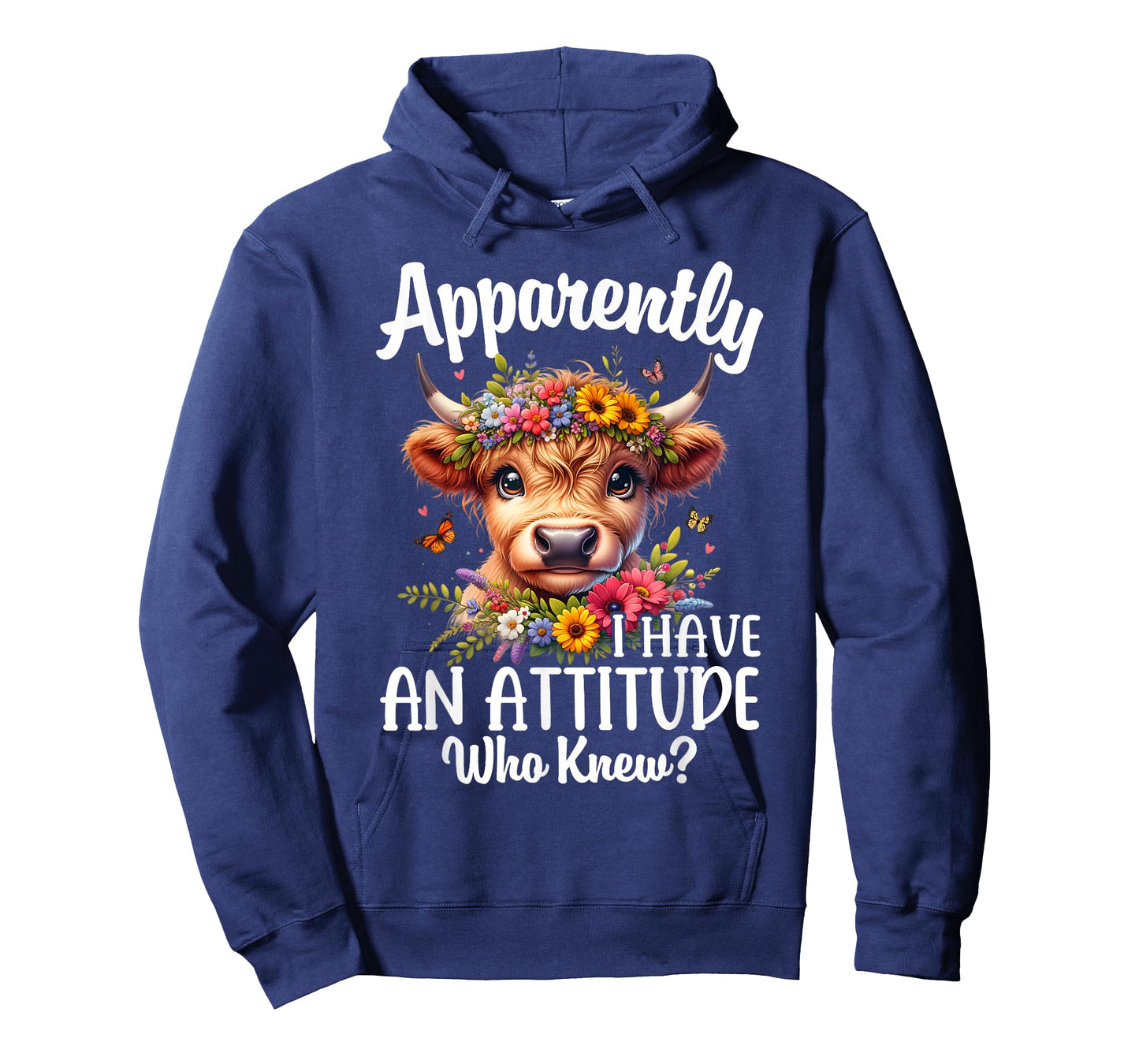 Apparently I Have An Attitude Who Knew Highland Cow Print T-Shirt