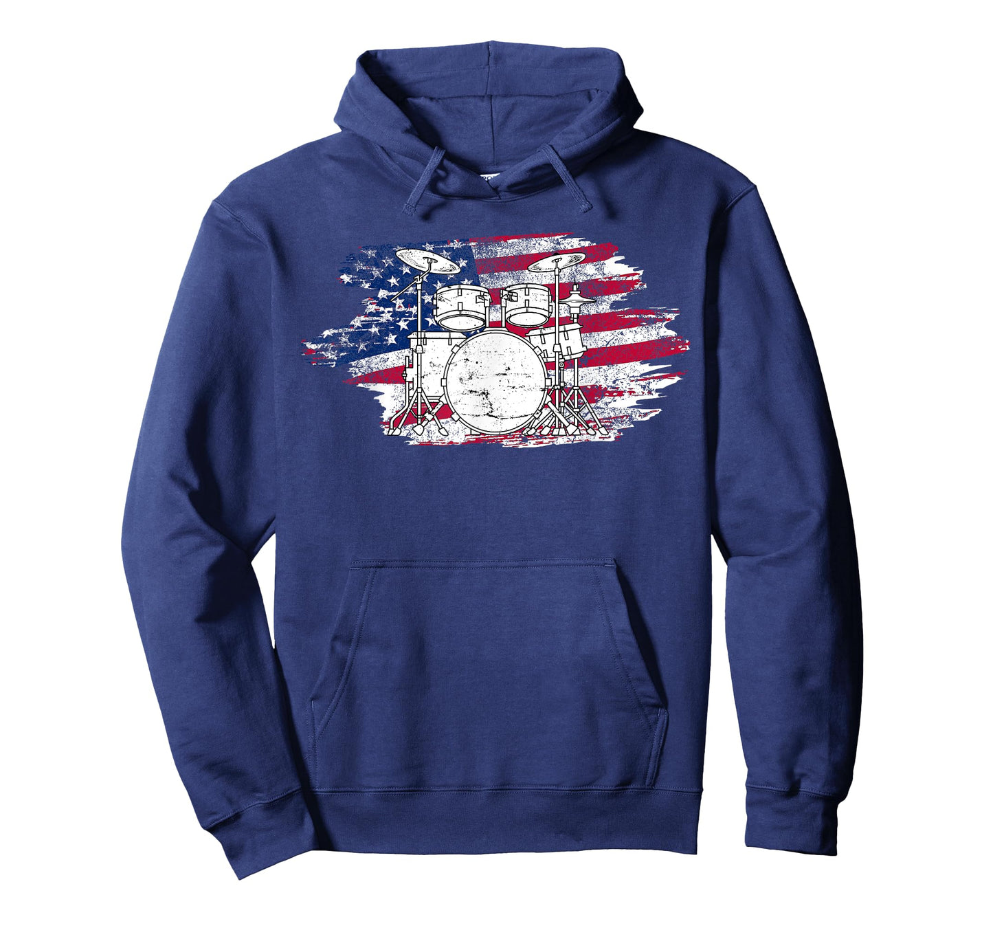 Cool Drummer Art For Men Women America US Flag Drum Set T-Shirt