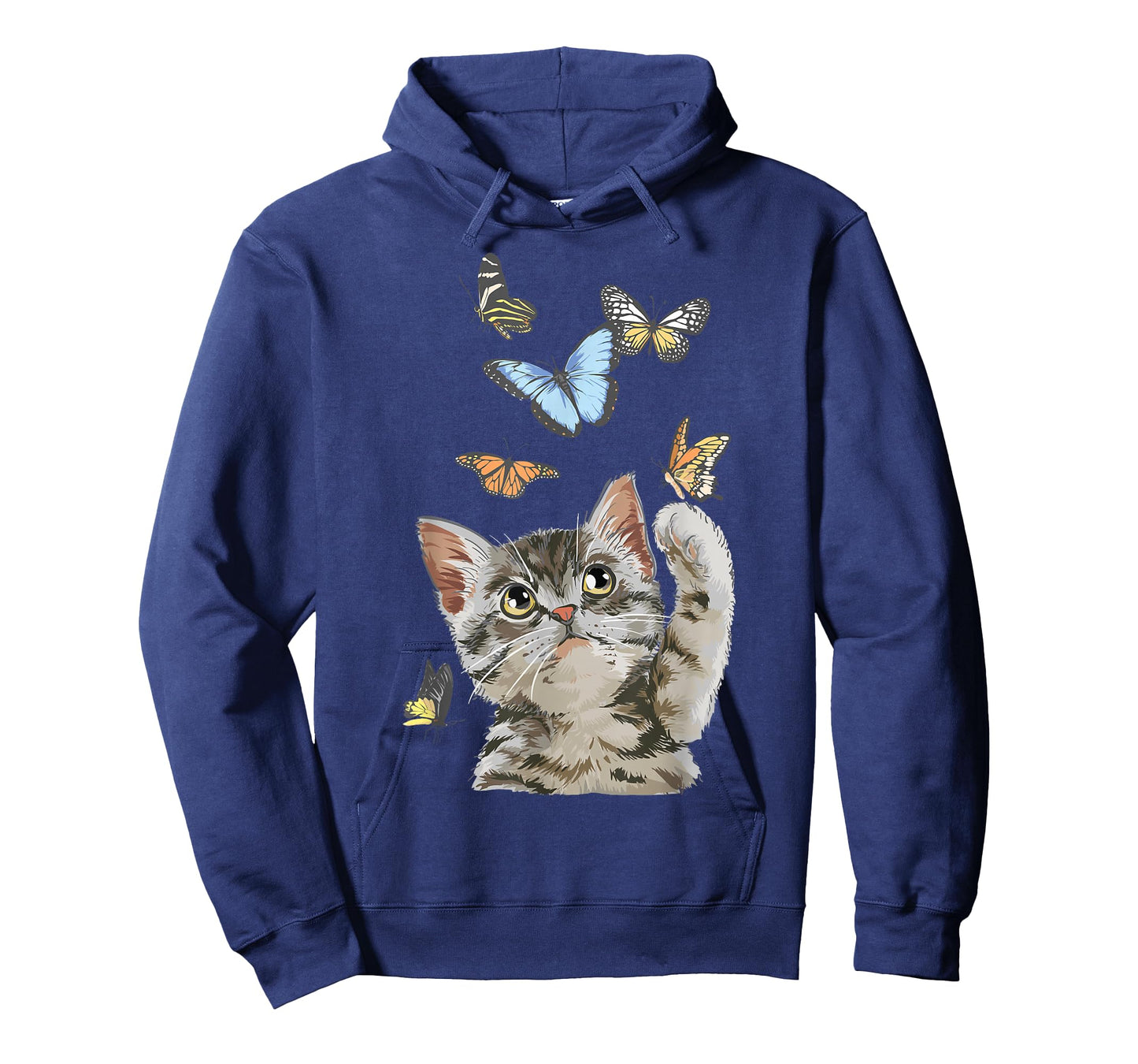 cute Kitty cat playing butterflies for lover cats kitten T-Shirt