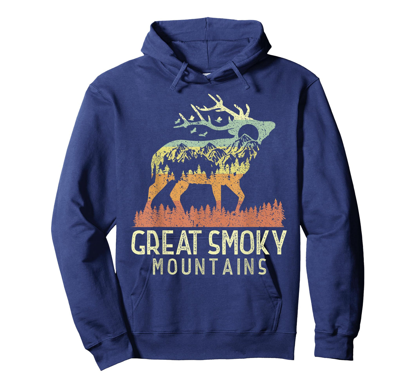 Great Smoky Mountains National Park Retro Mountain Elk Gift T-Shirt