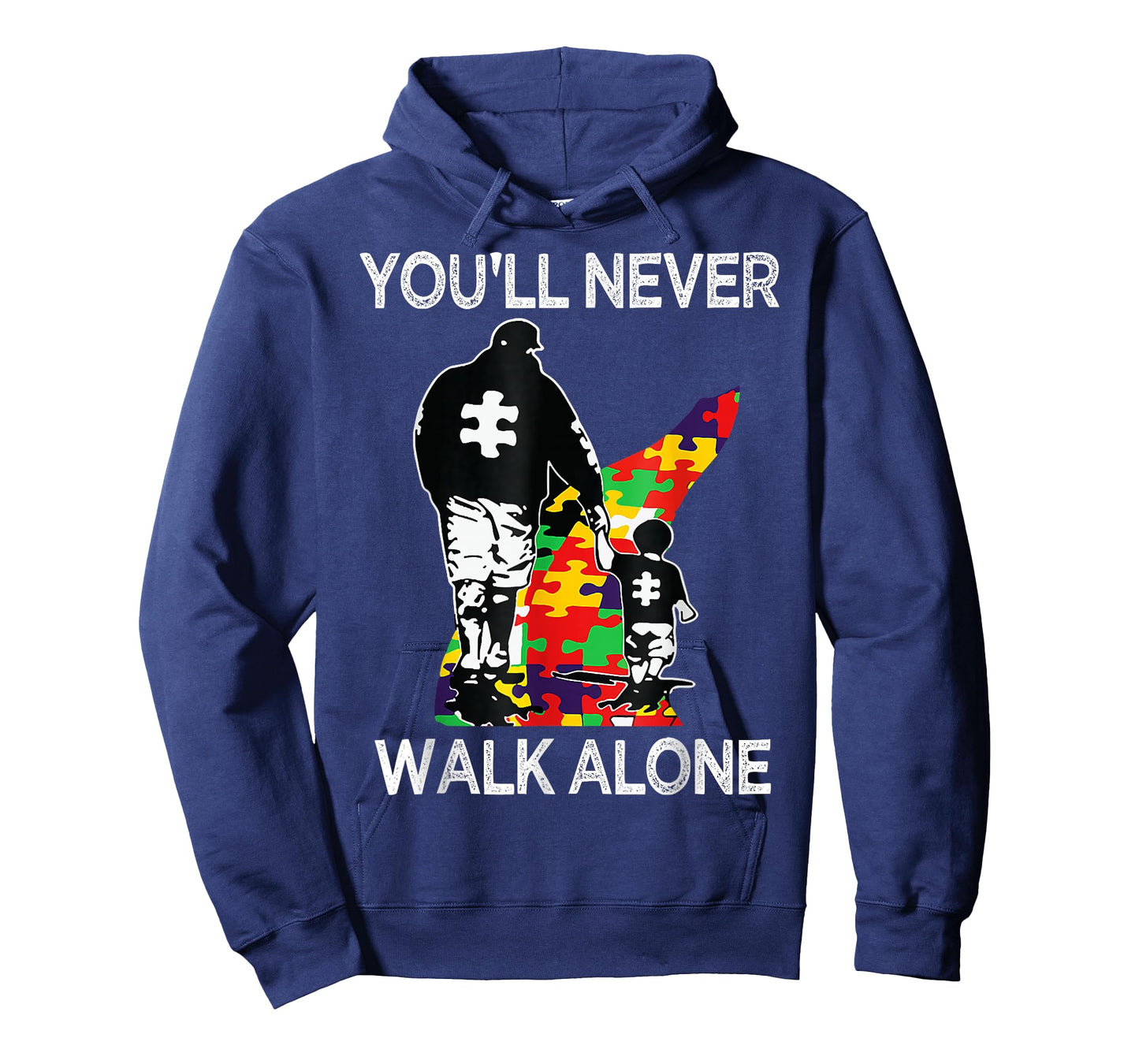 Autism Dad Support Alone Puzzle You'll Never Walk T-Shirt