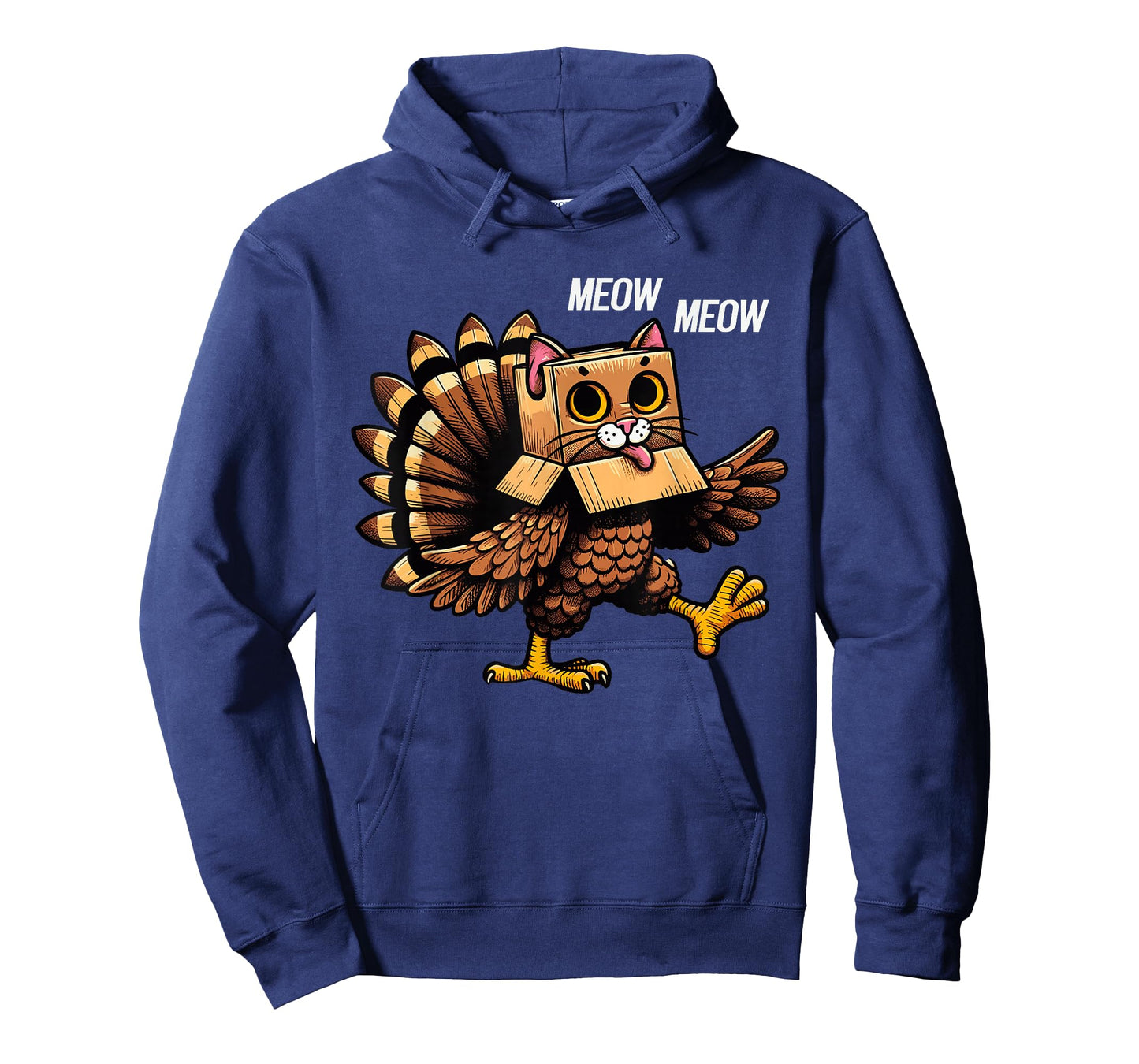 Thanksgiving Cat Meow Funny Men Women Thanksgiving T-Shirt