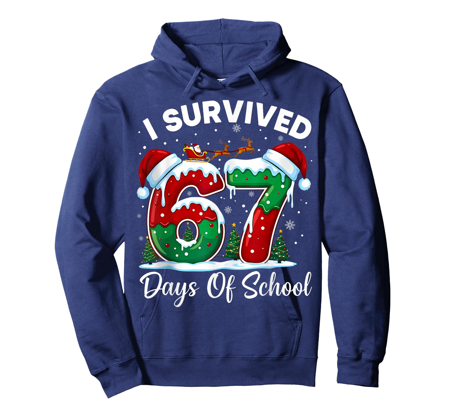 I Survived 67 Days of School Christmas Six Seven 67 Meme T-Shirt