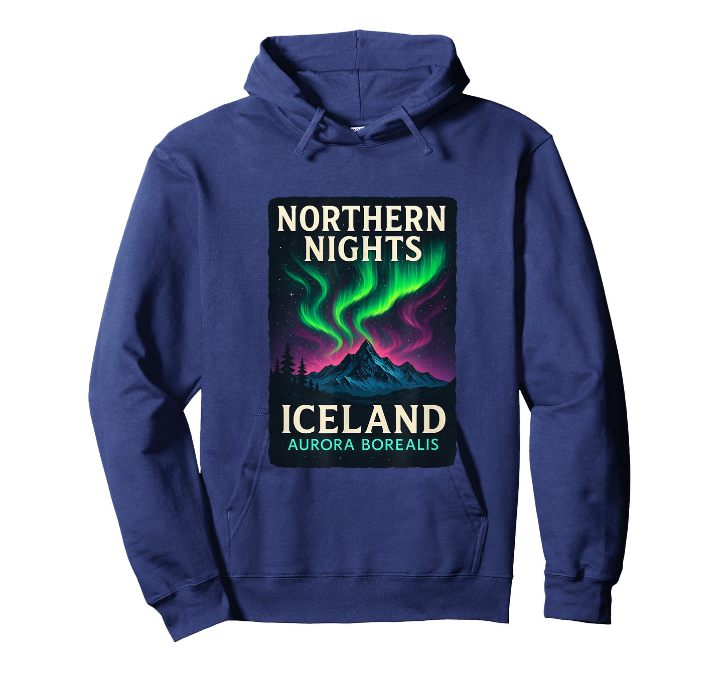 Iceland Landscape Northern Lights Sky Design T-Shirt