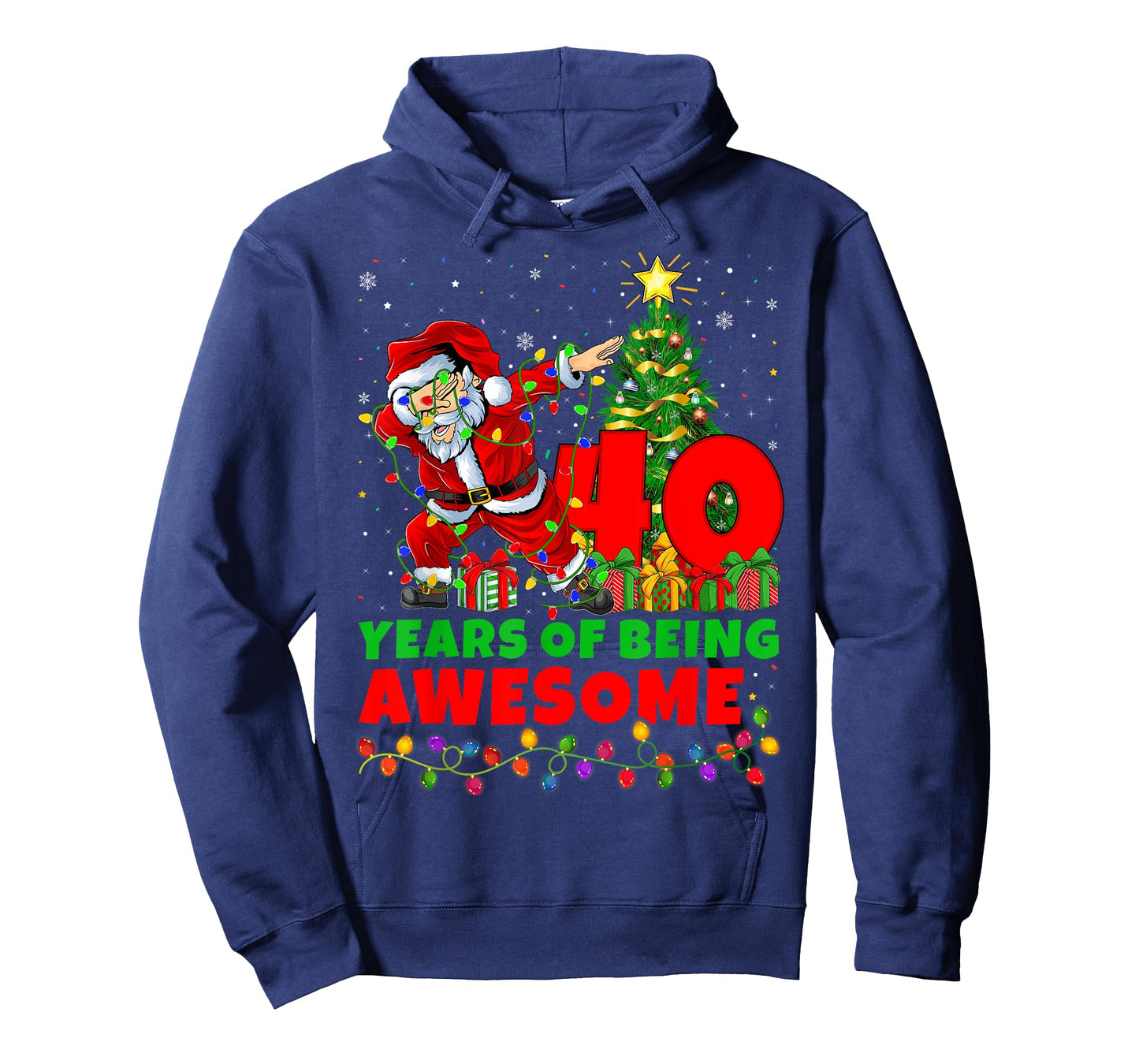 40 Years Of Being Awesome Santa 40th Birthday Christmas T-Shirt