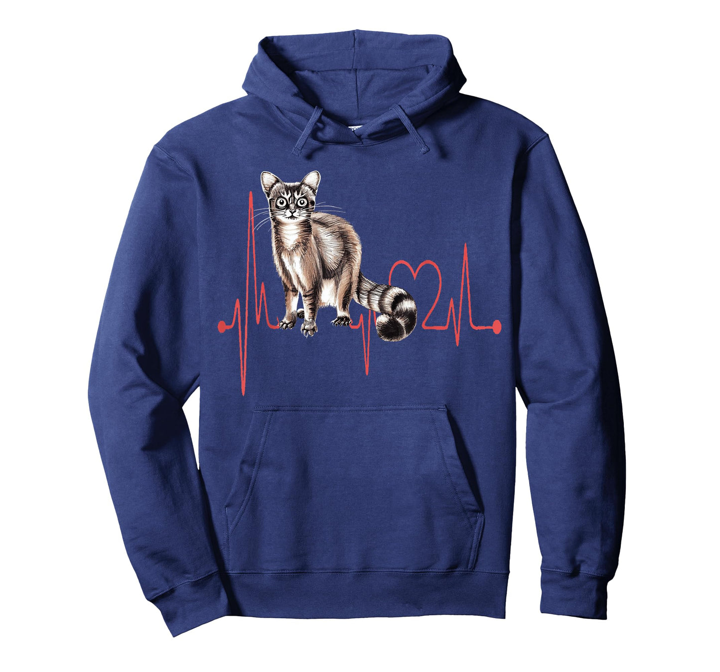 American Ringtail Cat Heartbeat EKG Funny I Love My Cat T-Shirt