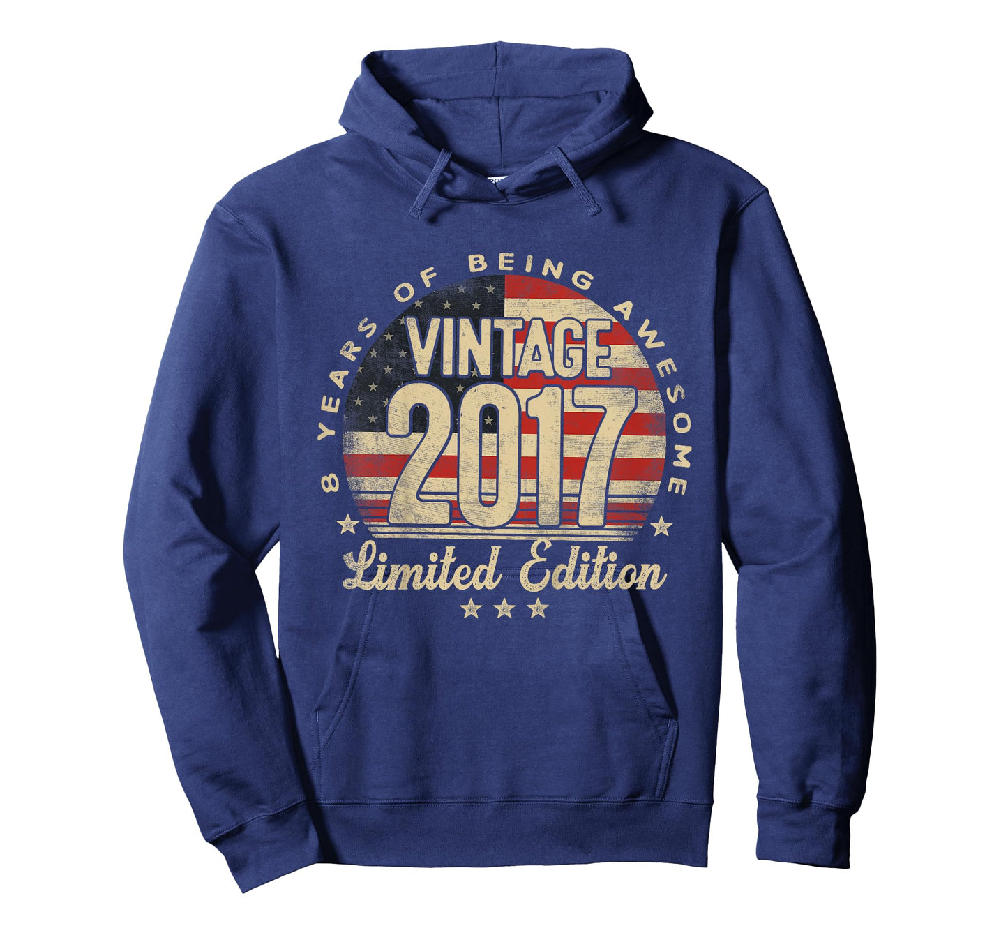 Vintage 2017 Limited Edition 8-Year-Old Gifts USA Flag T-Shirt