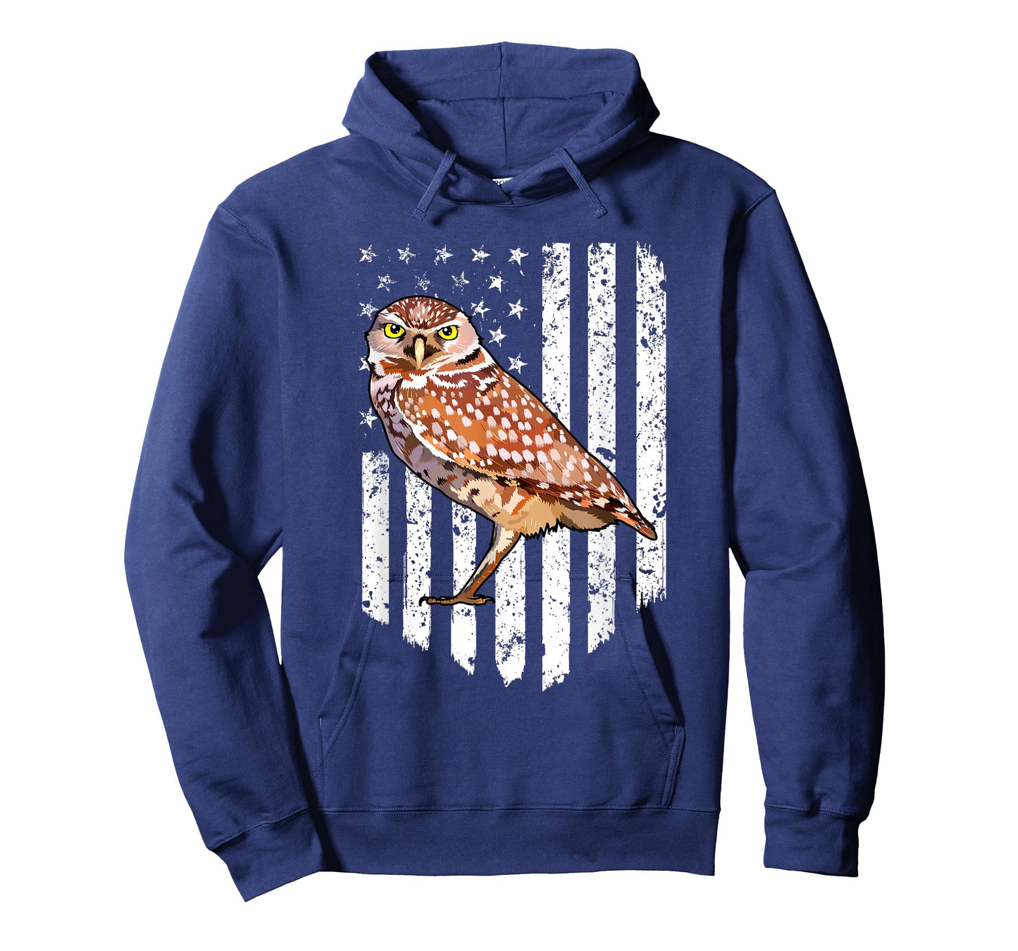 White American Flag Burrowing Owl Bird 4th Of July Women Men T-Shirt