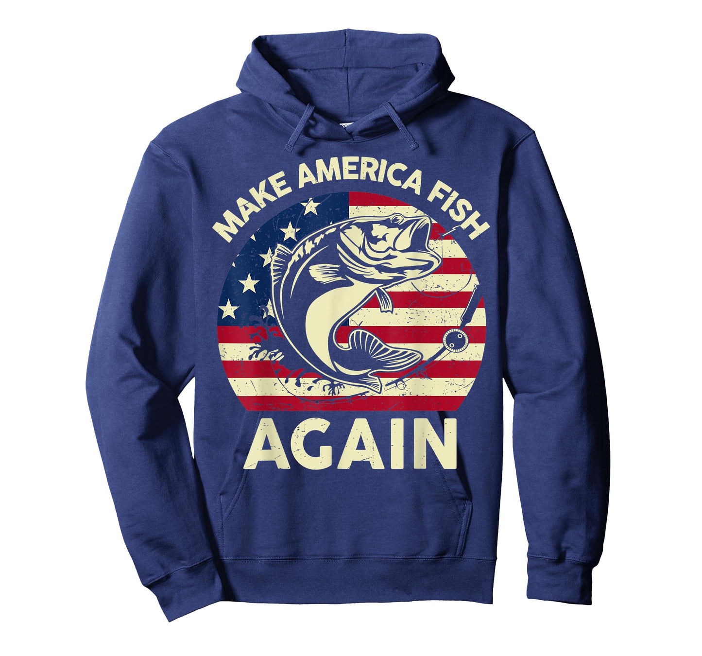 Mens Make America Fishing Again Shirt 4th of July Funny Bass Fish T-Shirt