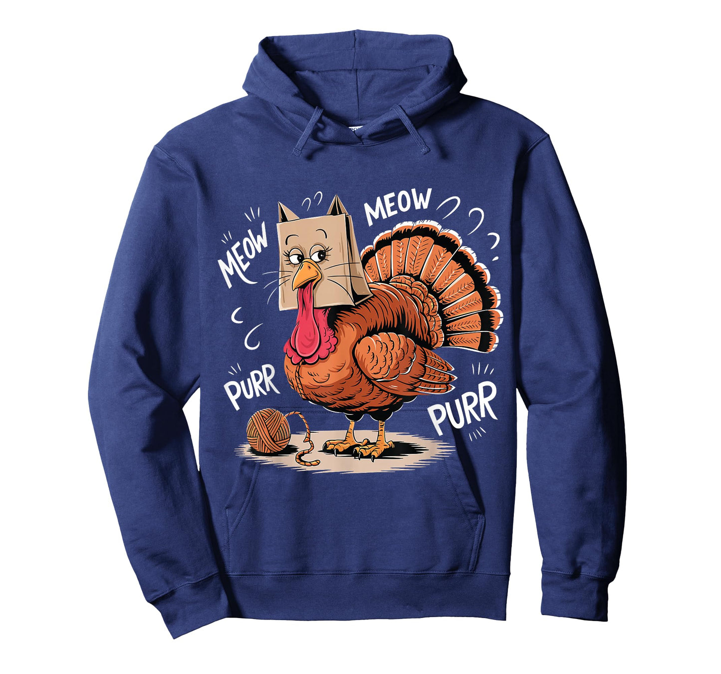 Thanksgiving Turkey Meow I'm a Cat Funny Thanksgiving T-Shirt