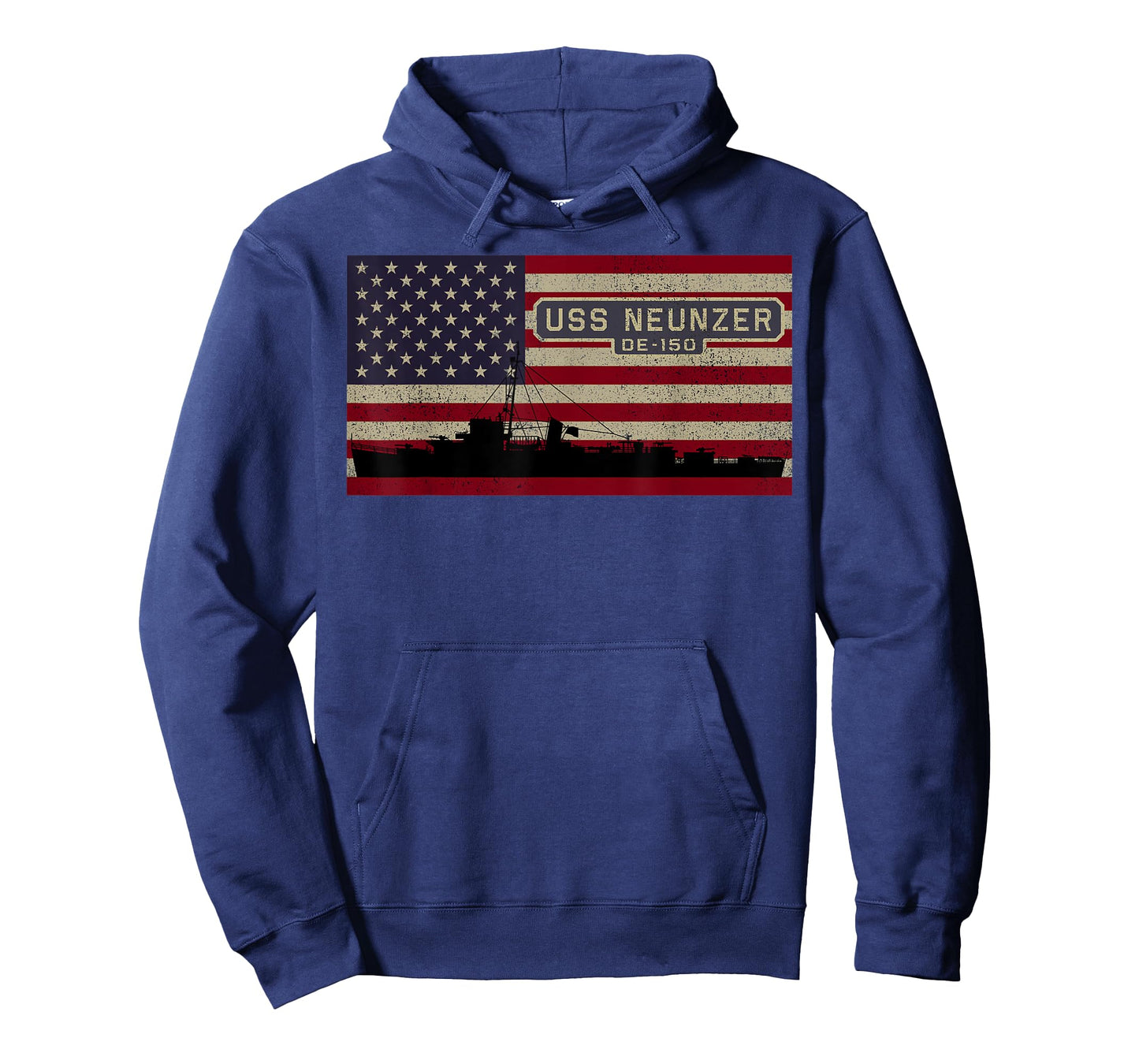 USS Neunzer DE-150 WW2 Ship American Flag T-Shirt