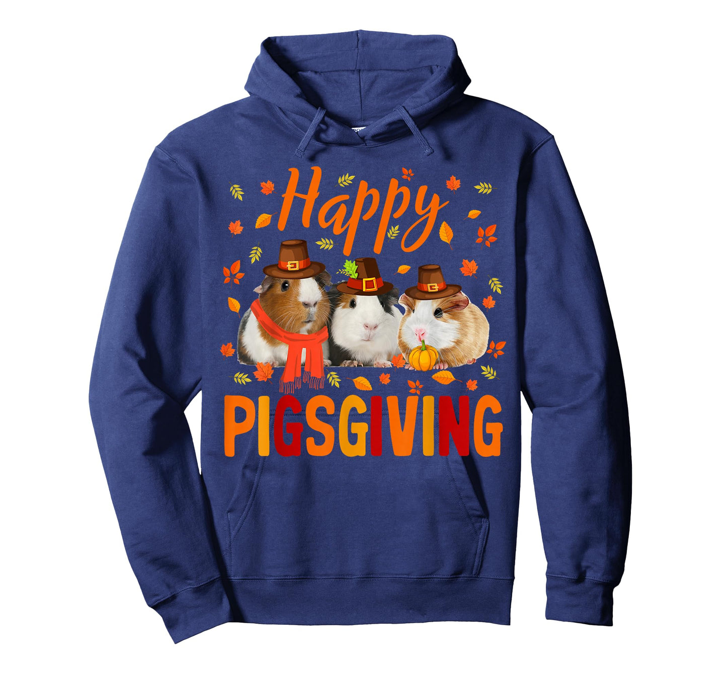 Happy Pigsgiving Cute Thanksgiving Guinea Pig Pilgrim Hat T-Shirt