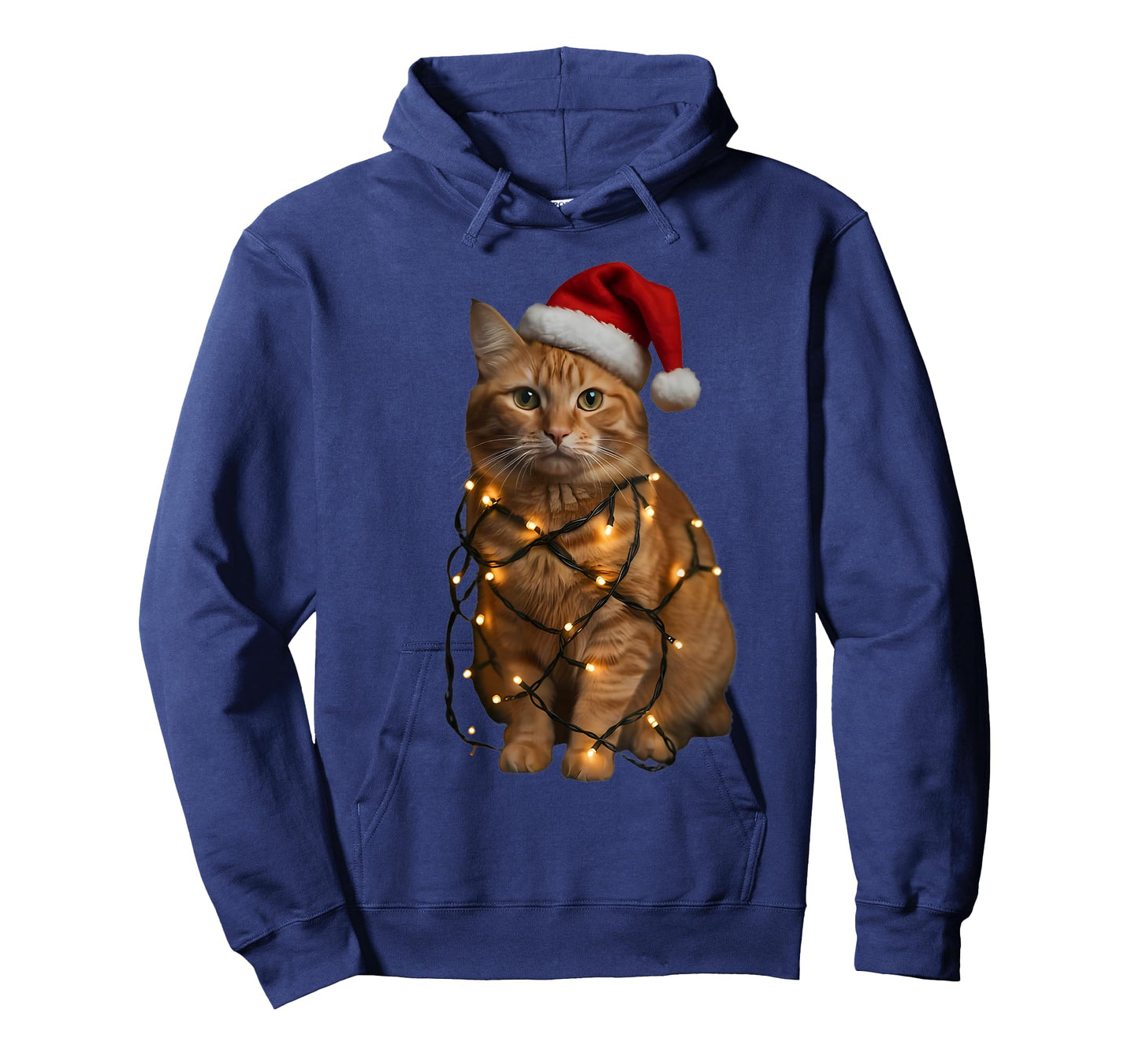 Orange Tabby Cat Christmas Lights Funny Santa Holiday Cats T-Shirt