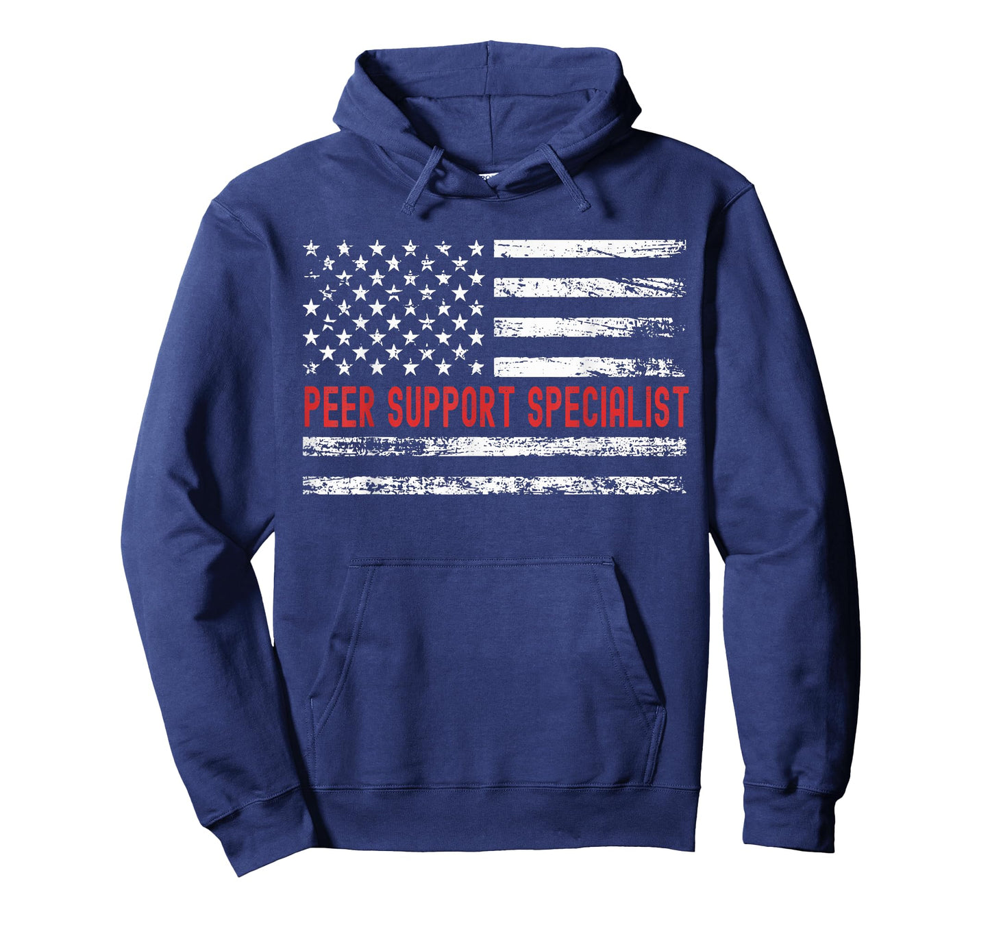 Peer Support Specialist USA Flag Profession Retro Job Title T-Shirt for Women Men