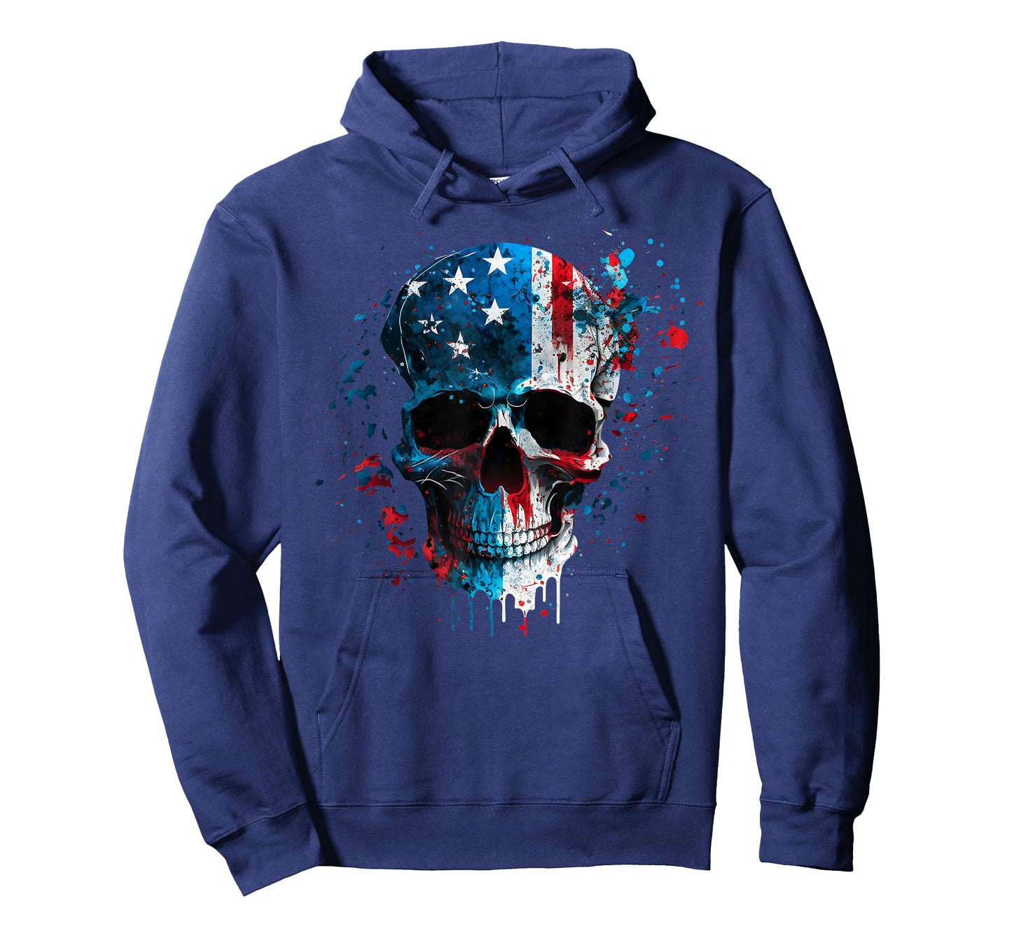 Skull Skeleton American Flag Freedom Patriotic 4th of July T-Shirt