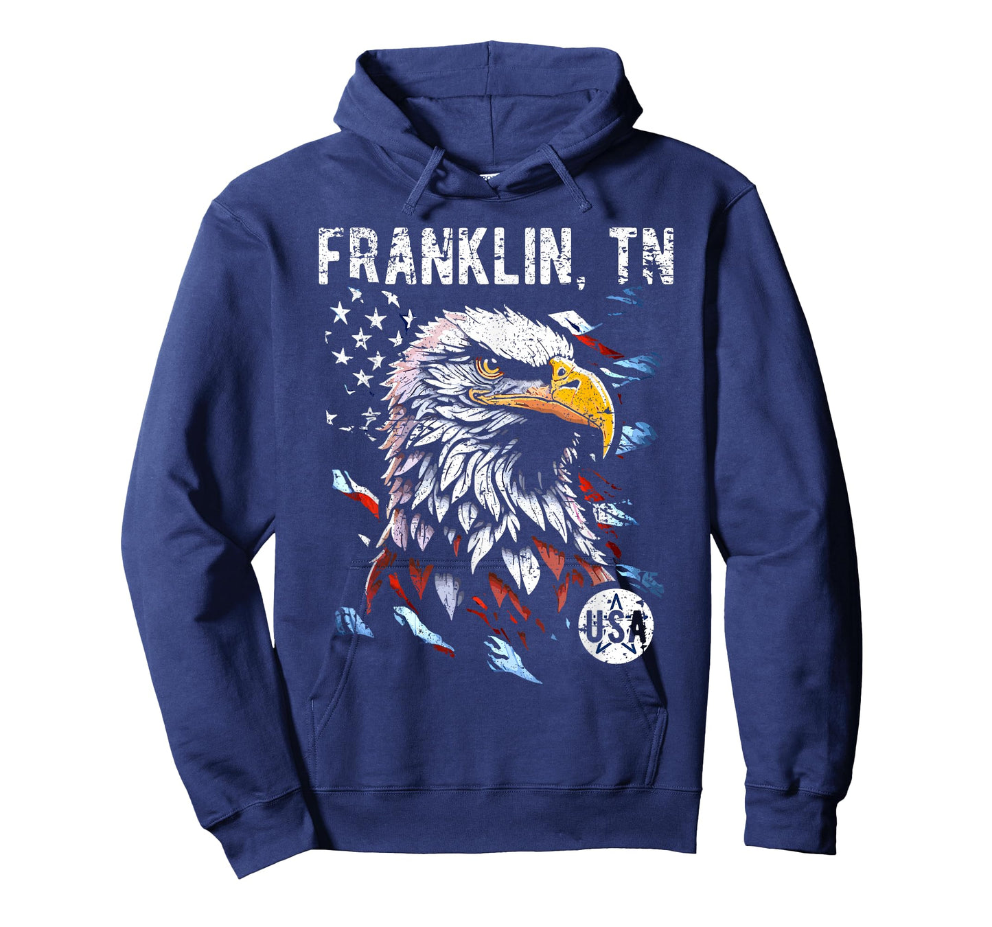 Franklin TN Patriotic Eagle USA Flag Vintage Style Design T-Shirt