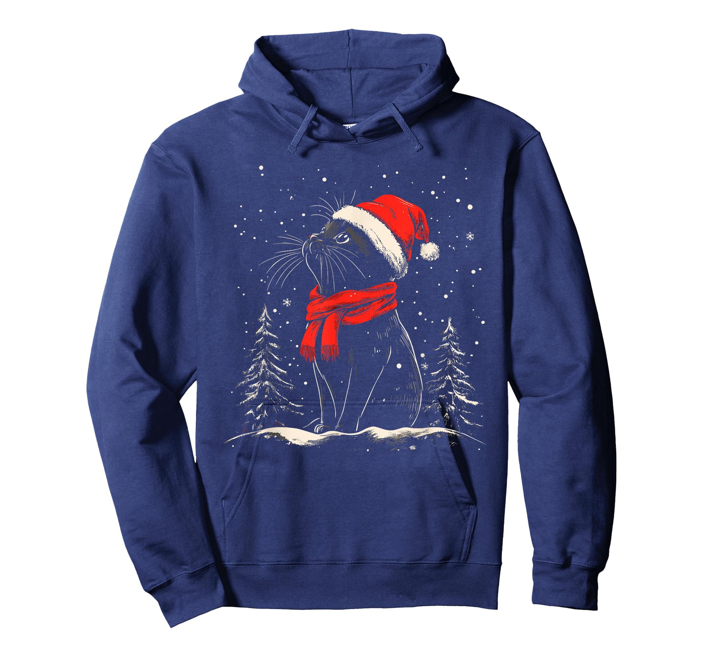 Black Cat Santa Hat Christmas Xmas Kitten T-Shirt