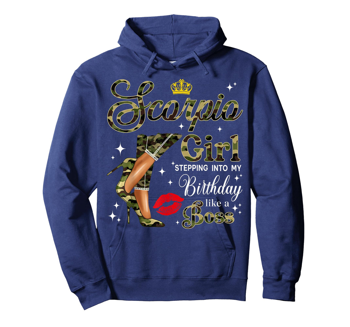 Scorpio Girl Camouflage Black Woman Camo Heels Zodiac T-Shirt