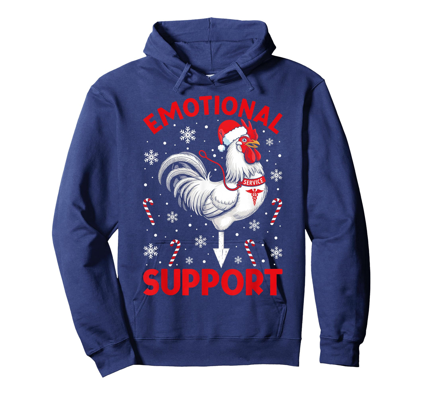 Christmas Funny Emotional Support Cock Dirty Humor Chicken T-Shirt
