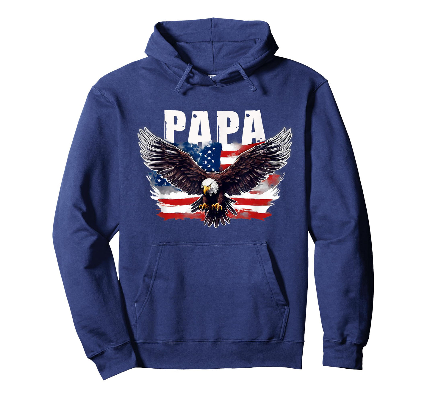 Patriotic Papa USA Flag with Eagle 4th of July Papa T-Shirt for Men