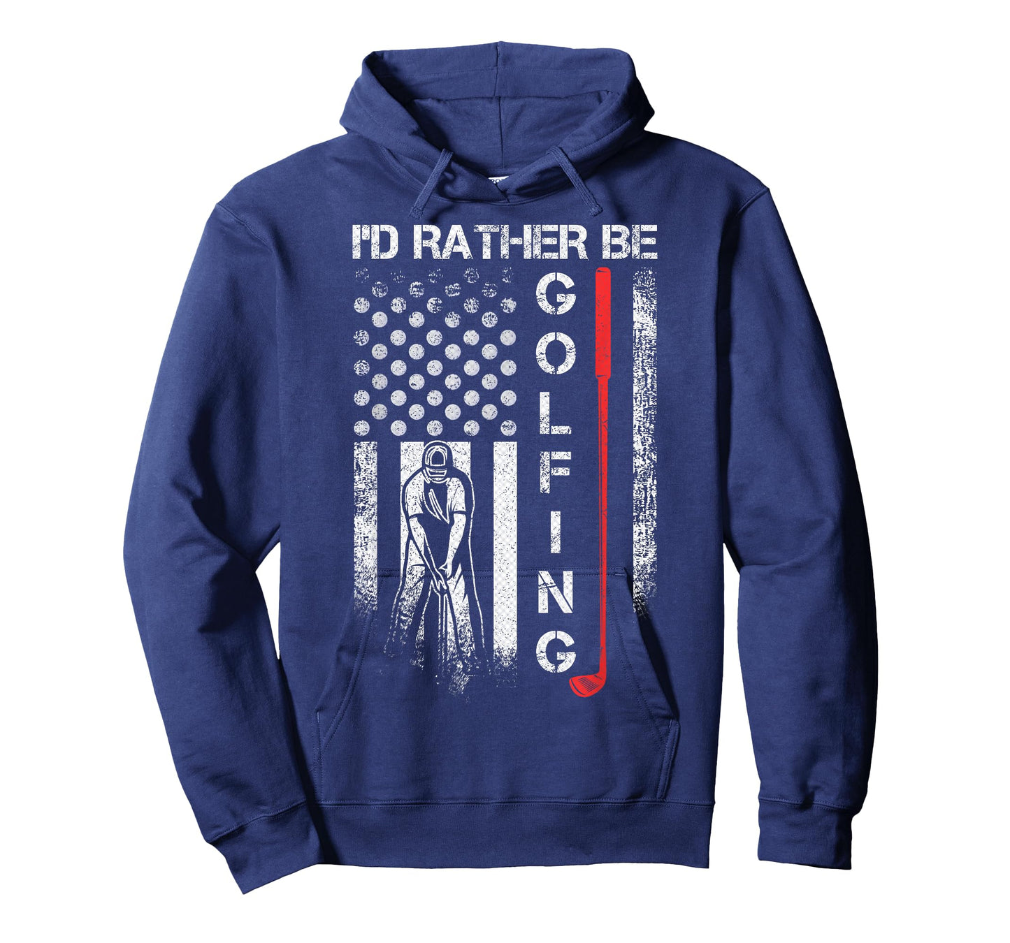 Vintage USA Flag I'd Rather Be Golfing, Golf Player Lover T-Shirt