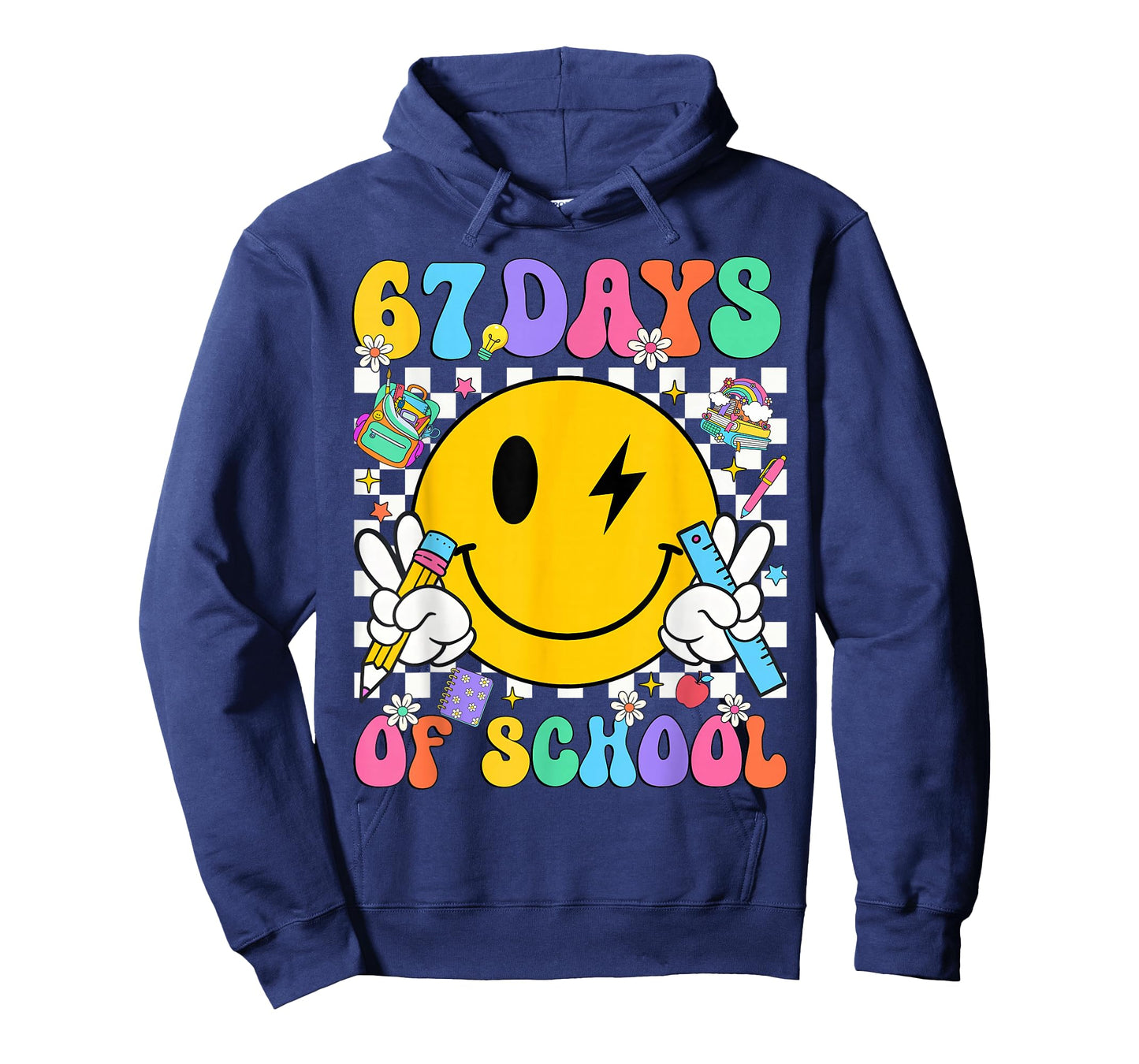 67 Days of School Smile Face 67 Days Smarter Teacher Kids T-Shirt
