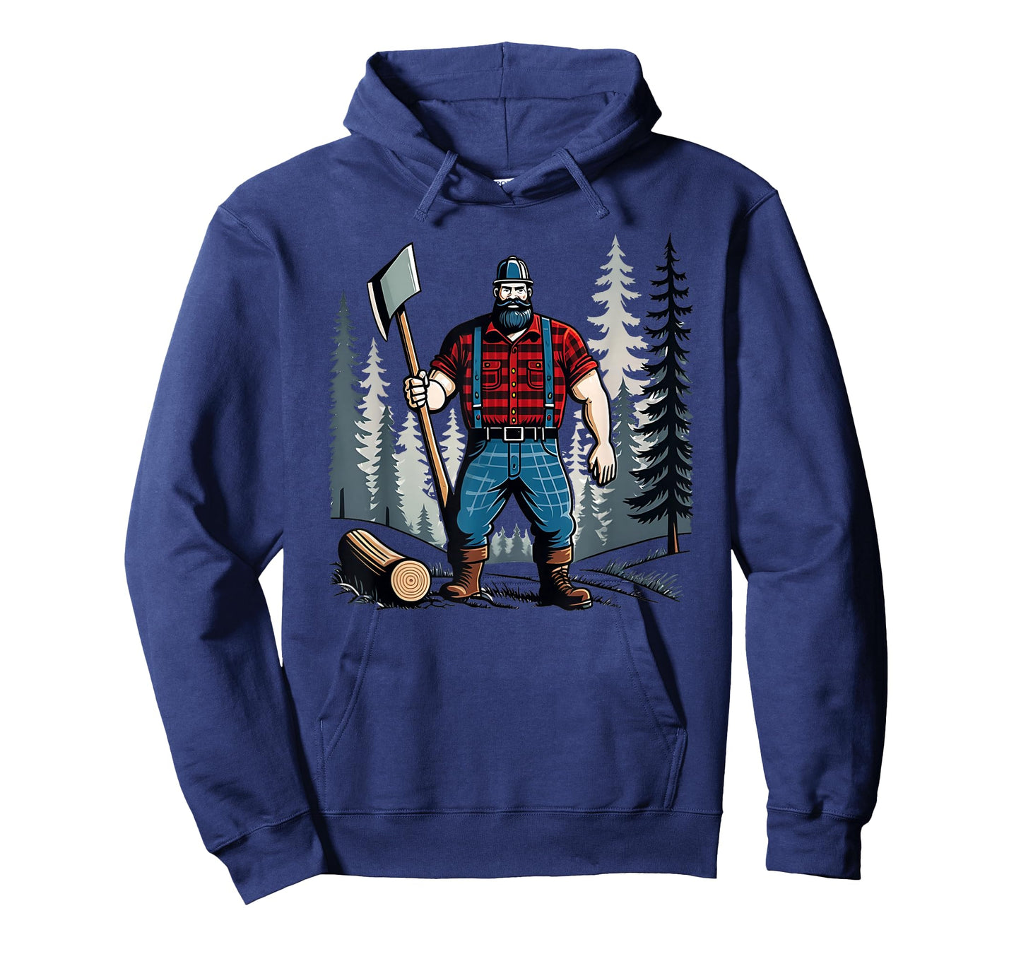 American Lumberjack Folk Hero Paul Bunyan Chopping Wood in The Forest Unisex T-Shirt