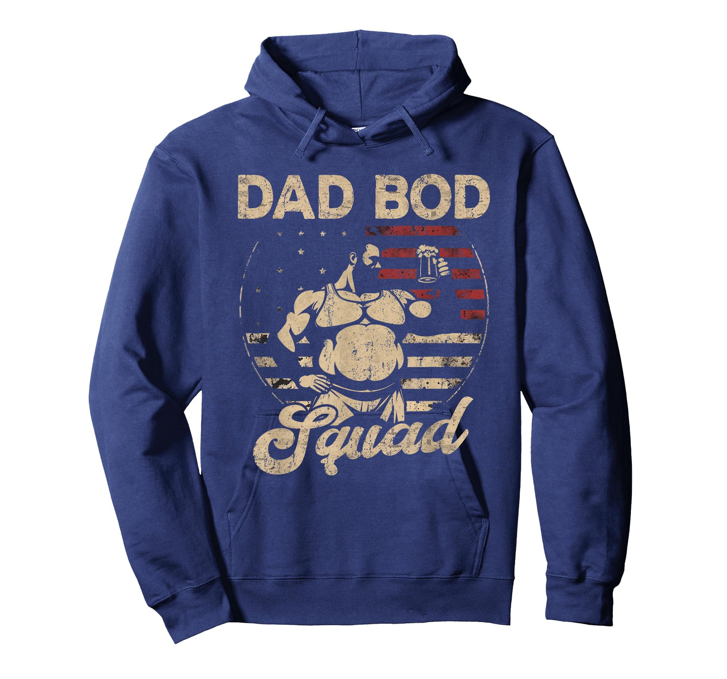 Dad Bod Squad Flag US Beer Belly Posing Father's Day T-Shirt