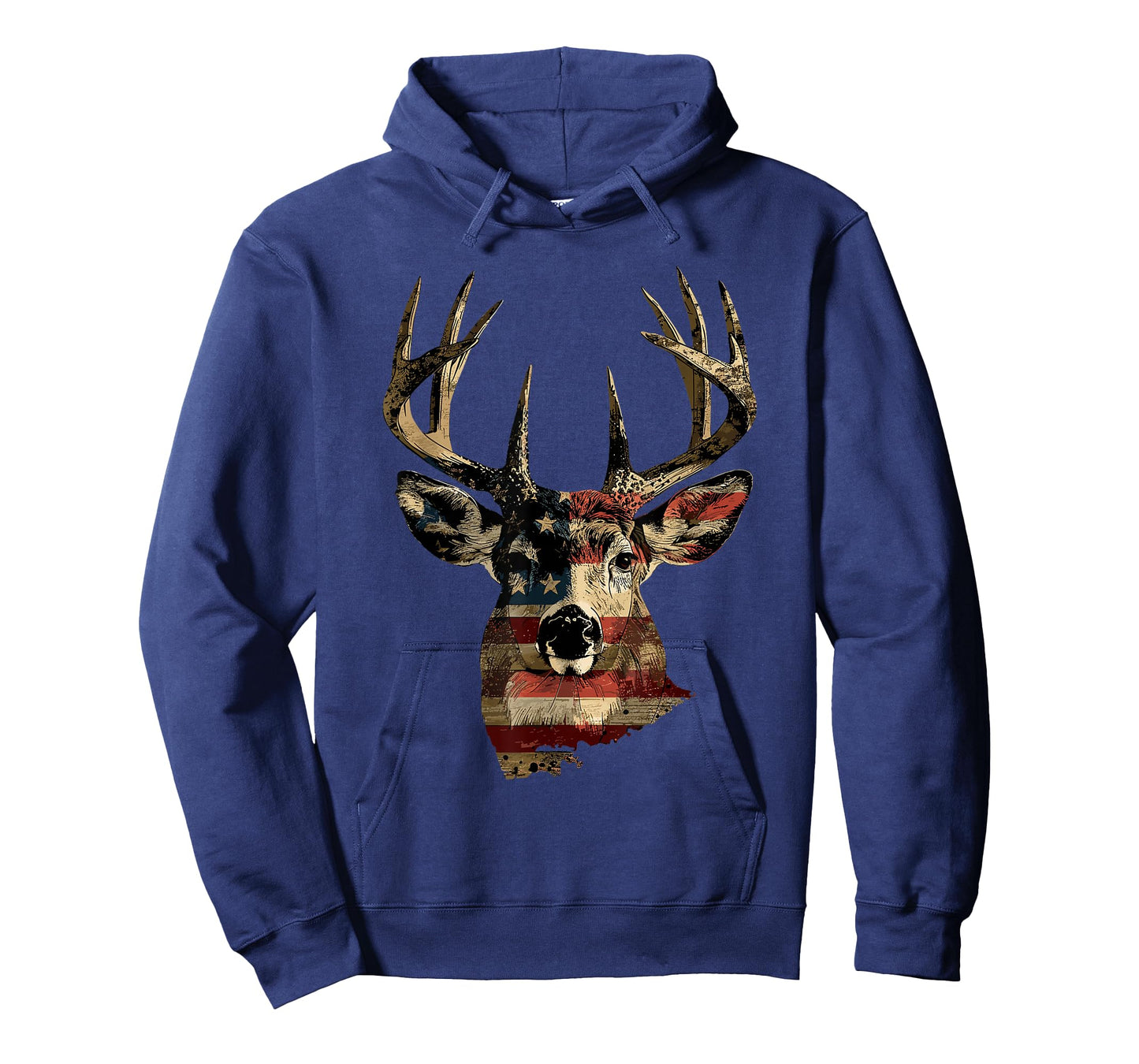 Whitetail Buck Deer Hunting 4th Of July USA American Flag T-Shirt