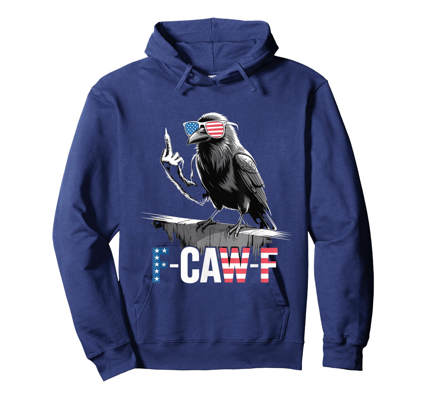 F-CAW-F USA Flag Crow Retro Patriotic Bird Middle Finger T-Shirt
