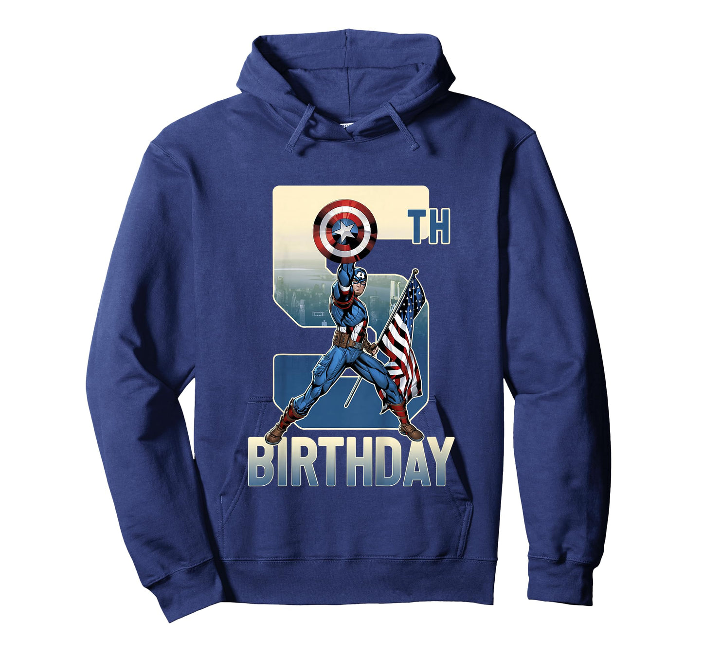 Kids Marvel Avengers Classic Captain America Epic 5th Birthday T-Shirt