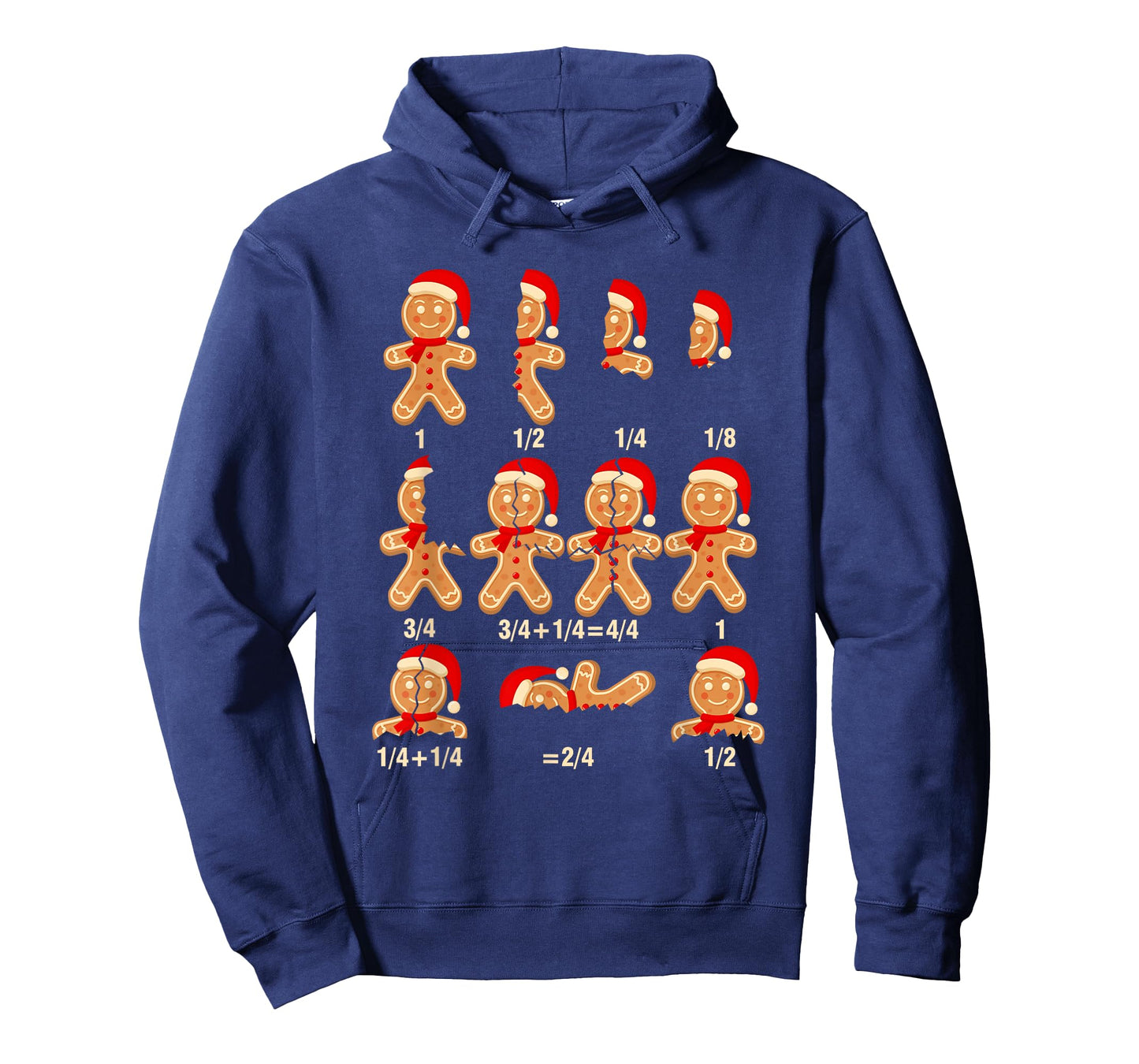 Christmas Math Teacher Equation Gingerbread With Santa Hat Men Women T-Shirt