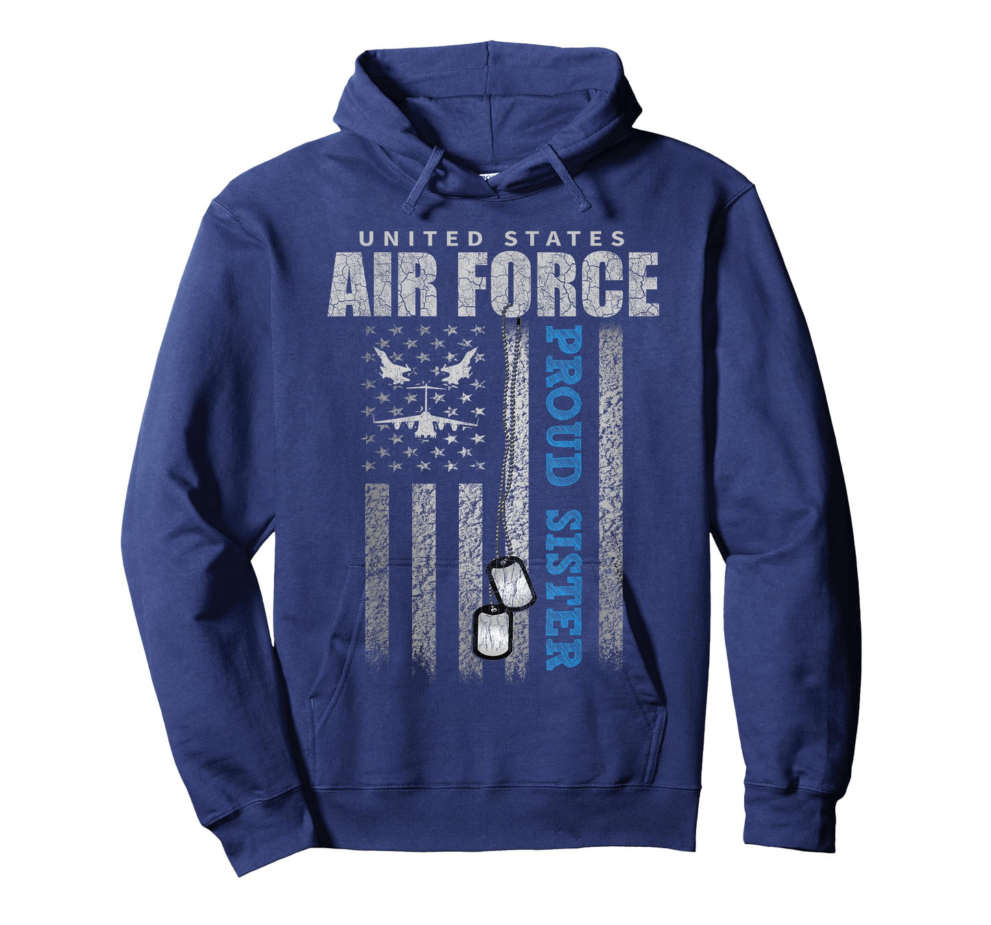 Proud Air Force Sister Of The US Air Force USA Flag T-Shirt