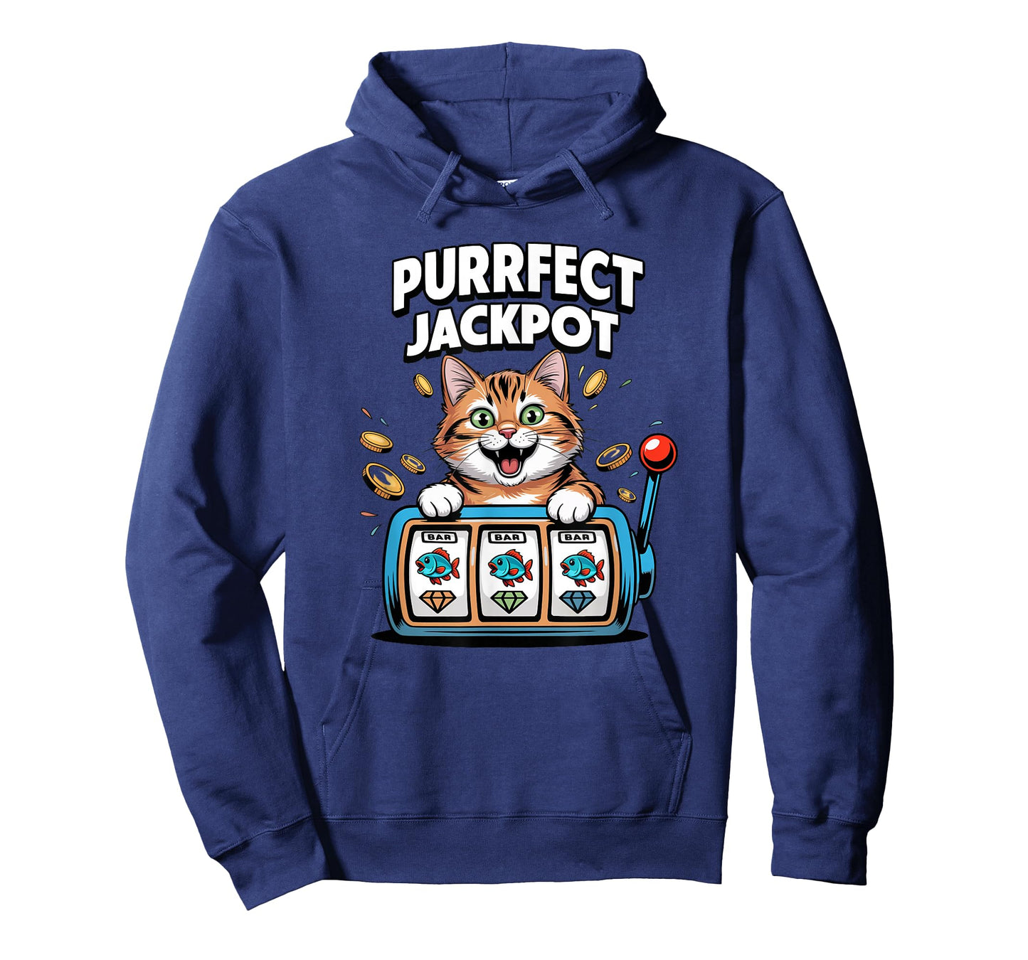 Purrfect Jackpot Lucky Funny Casino Cat Slot Machine Winner T-Shirt